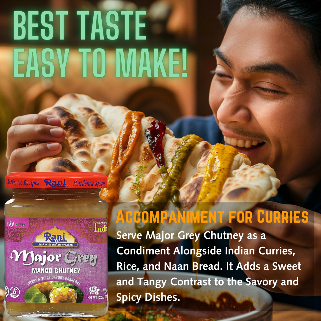 Rani Hot Mango Chutney (Spicy Indian Preserve) 12.5oz (350g) Glass Jar, Ready to eat, Vegan, Pack of 5+1 FREE ~ Gluten Free, All Natural, NON-GMO