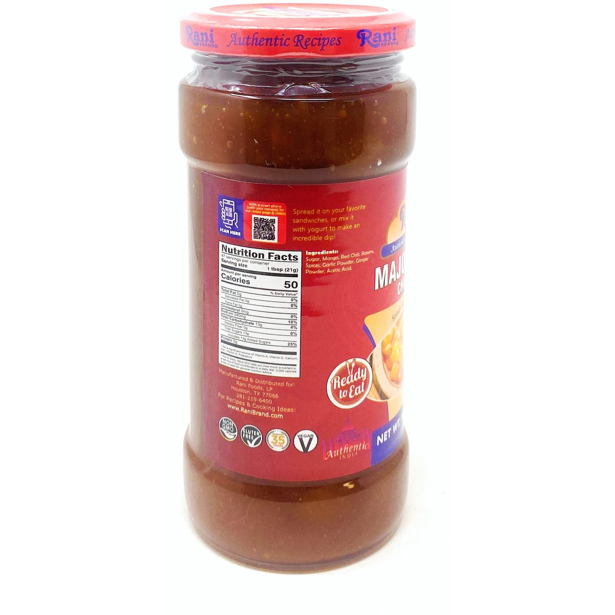 Rani Major Grey Mango Chutney (Indian Preserve) 18oz (1.1lbs) 500g Glass Jar, Ready to eat, Vegan, Pack of 5+1 FREE ~ Gluten Free, All Natural, NON-GMO