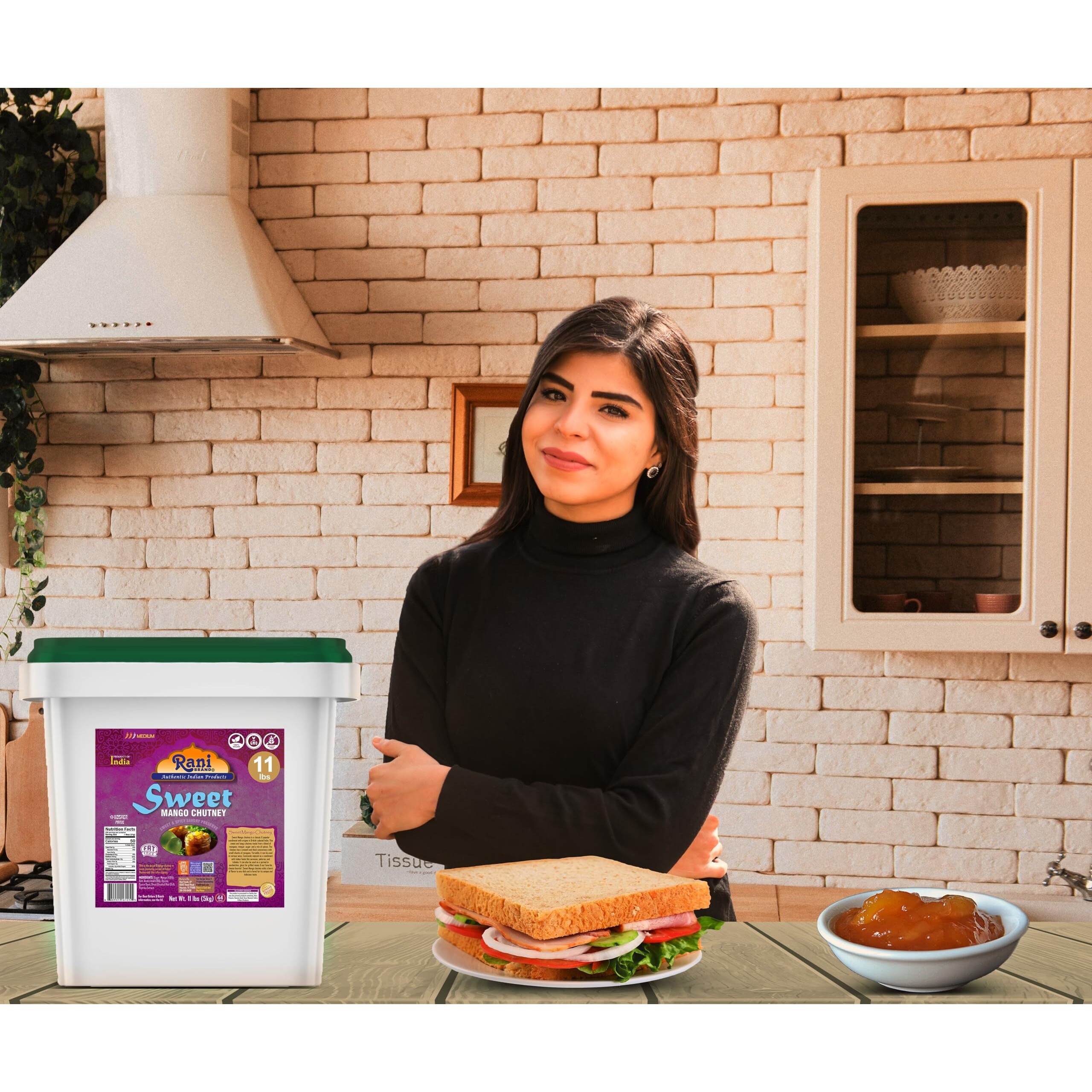 Rani Sweet Mango Chutney (Indian Preserve) 176oz (11lbs) 5kg Bulk, Ready to eat, Vegan ~ Gluten Free, All Natural, NON-GMO, Kosher (Size 176oz (11lbs) 5kg)
