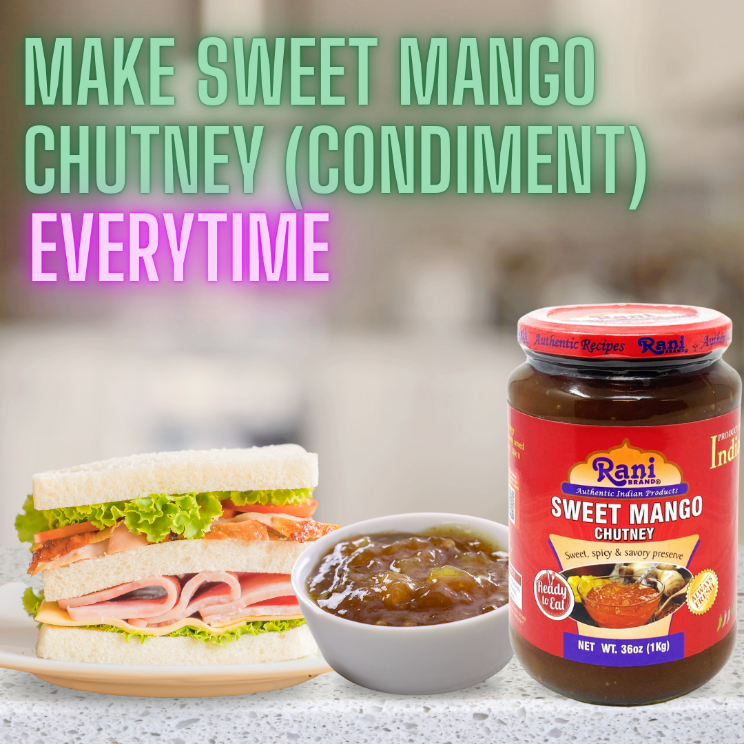 Rani Sweet Mango Chutney (Indian Preserve) 36oz (2.2lbs) 1kg Value Pack, Glass Jar, Ready to eat, Vegan, Pack of 5+1 ~ Gluten Free, All Natural, NON-GMO (Size 36oz (2.2lbs) 1kg)