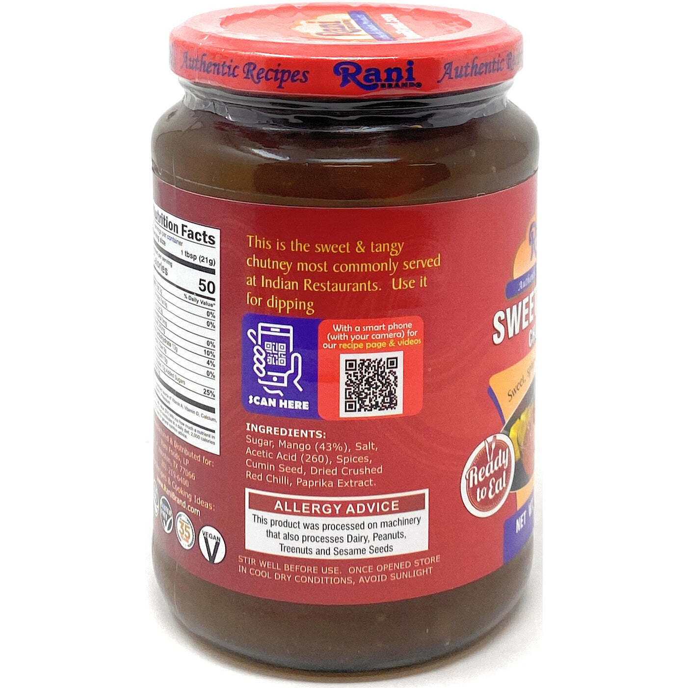 Rani Sweet Mango Chutney (Indian Preserve) 36oz (2.2lbs) 1kg Value Pack, Glass Jar, Ready to eat, Vegan, Pack of 5+1 ~ Gluten Free, All Natural, NON-GMO (Size 36oz (2.2lbs) 1kg)
