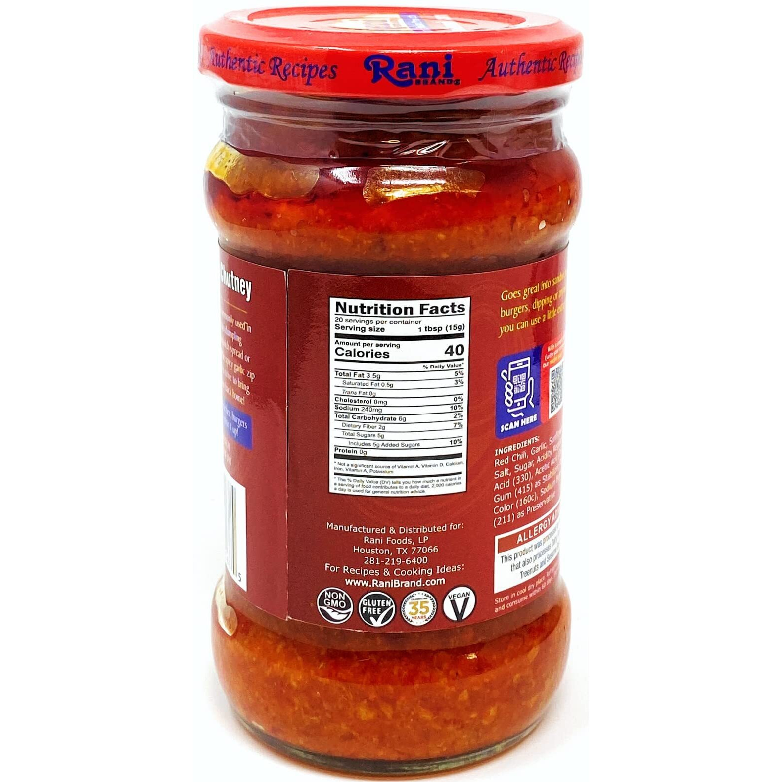 Rani Vada Pav Garlic Chutney 10.5oz (300g) Glass Jar, Ready to Eat, Pack of 5+1 FREE ~ Vegan, Gluten Free, NON-GMO, Indian Origin (Size 10.5oz (300g))