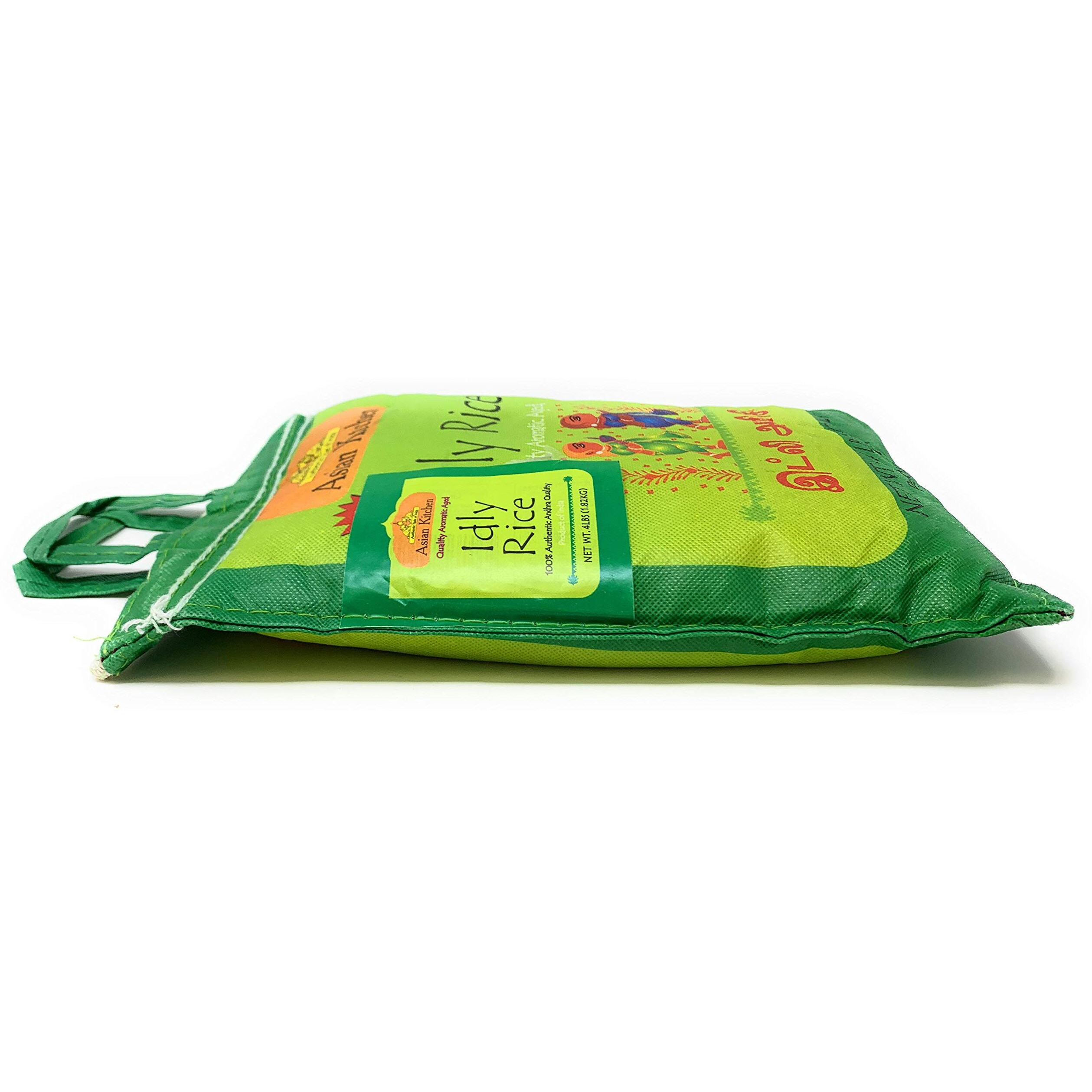 Asian Kitchen Idly (Idli) Rice 4-Pound Bag, 4lbs (1.81kg) Short Grain Rice ~ All Natural, Vegan, Indian Origin, Export Quality