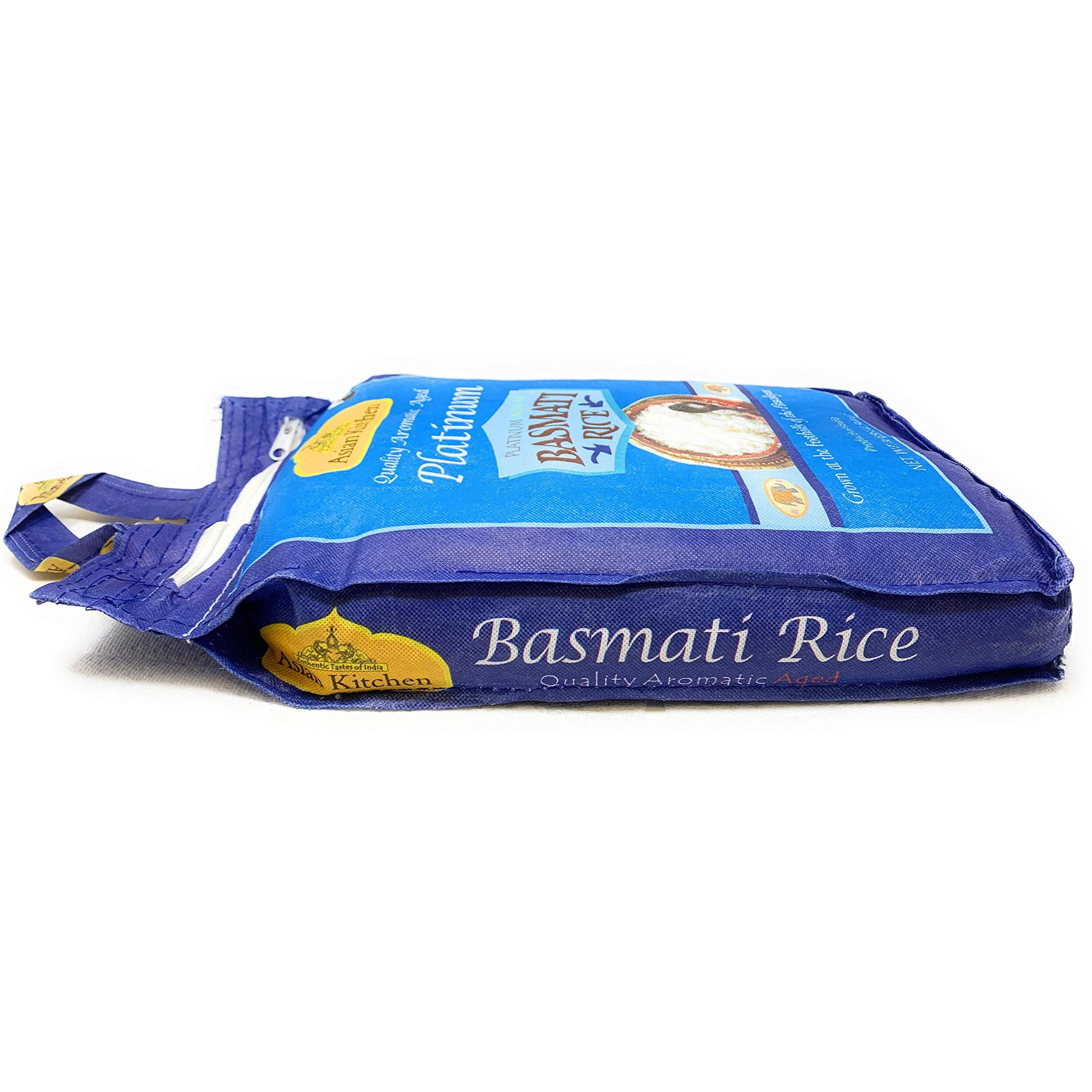 Asian Kitchen Platinum White Basmati Rice Extra Long Aged 10lbs (4.54kg) ~ All Natural, Gluten Friendly, Vegan, Indian Origin, Export Quality