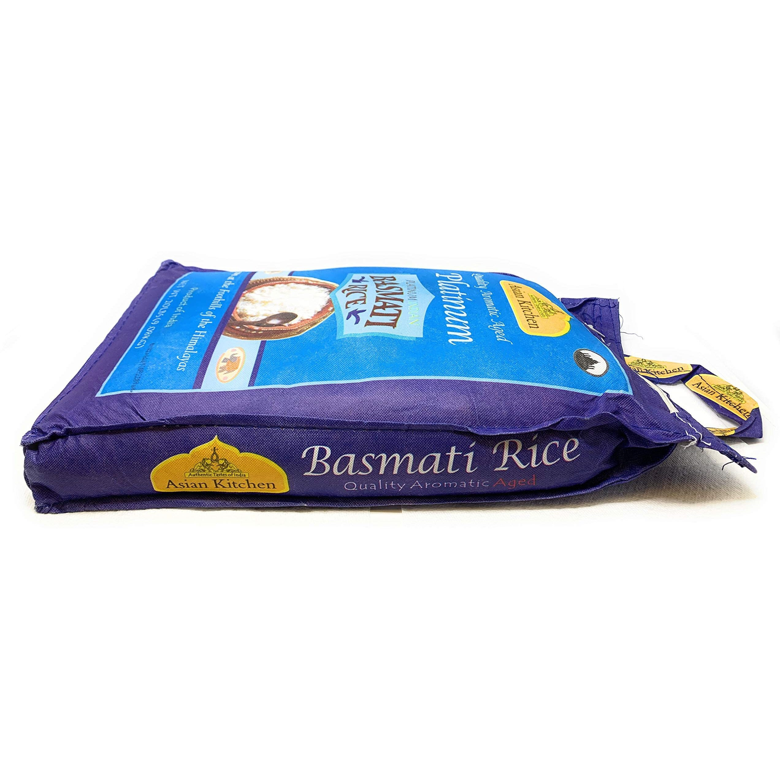 Asian Kitchen Platinum White Basmati Rice Extra Long Aged 4lbs (1.81kg) ~ All Natural, Gluten Friendly, Vegan, Indian Origin, Export Quality
