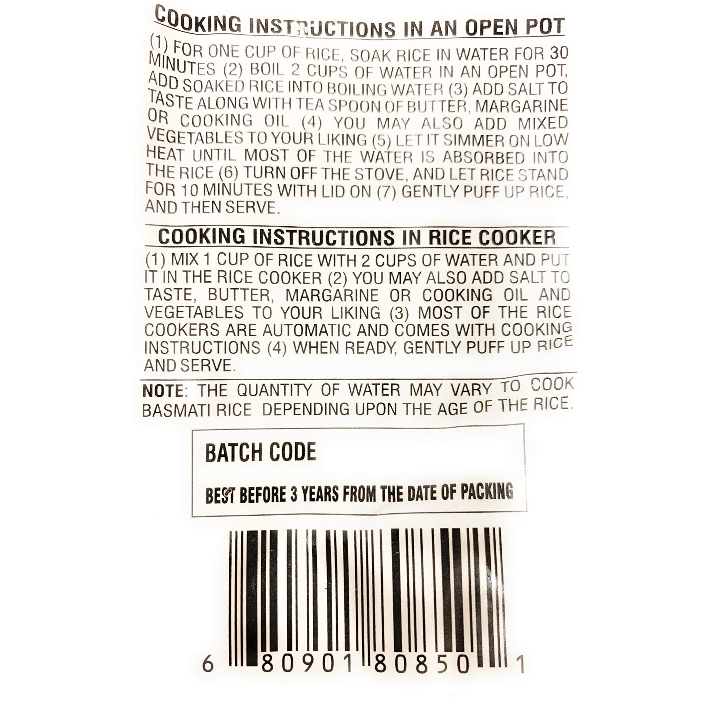 Asian Kitchen Silver White Basmati Rice Extra Long Aged 10lbs (4.54kg) ~ All Natural, Gluten Friendly, Vegan, Indian Origin, Export Quality