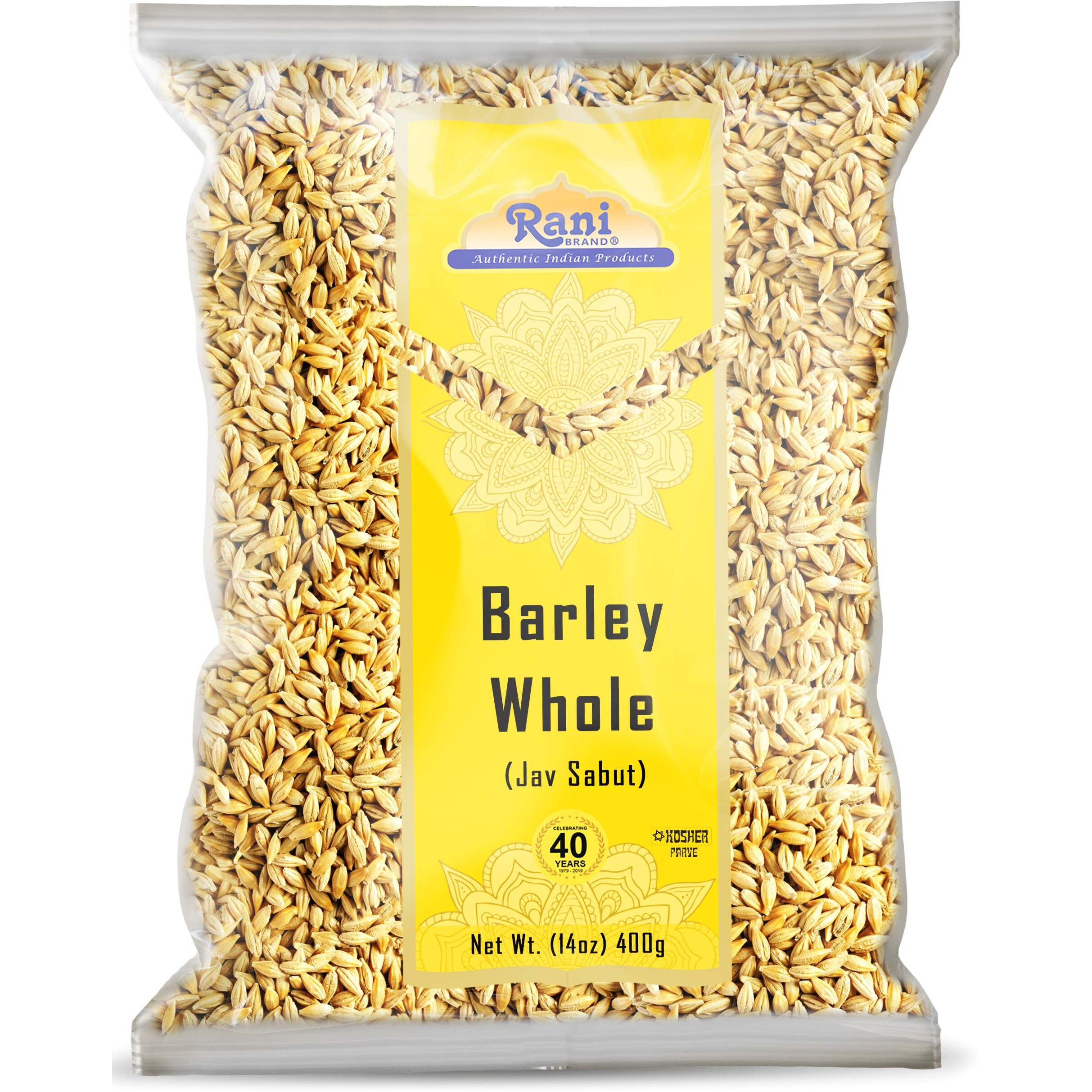 Rani Barley (Jav) Whole With Husk (Non-hulled) 14oz (400g) ~ All Natural, Vegan, NON-GMO, Kosher, Indian Origin