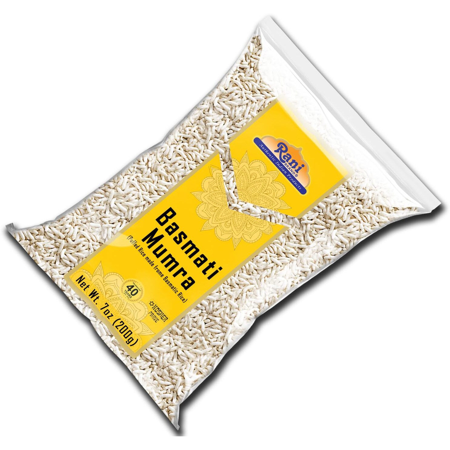 Rani Basmati Mumra (Puffed Rice) 7oz (200g) ~ All Natural, No Color, Gluten Friendly, Vegan, NON-GMO, Kosher, No Salt or fillers, Indian Origin