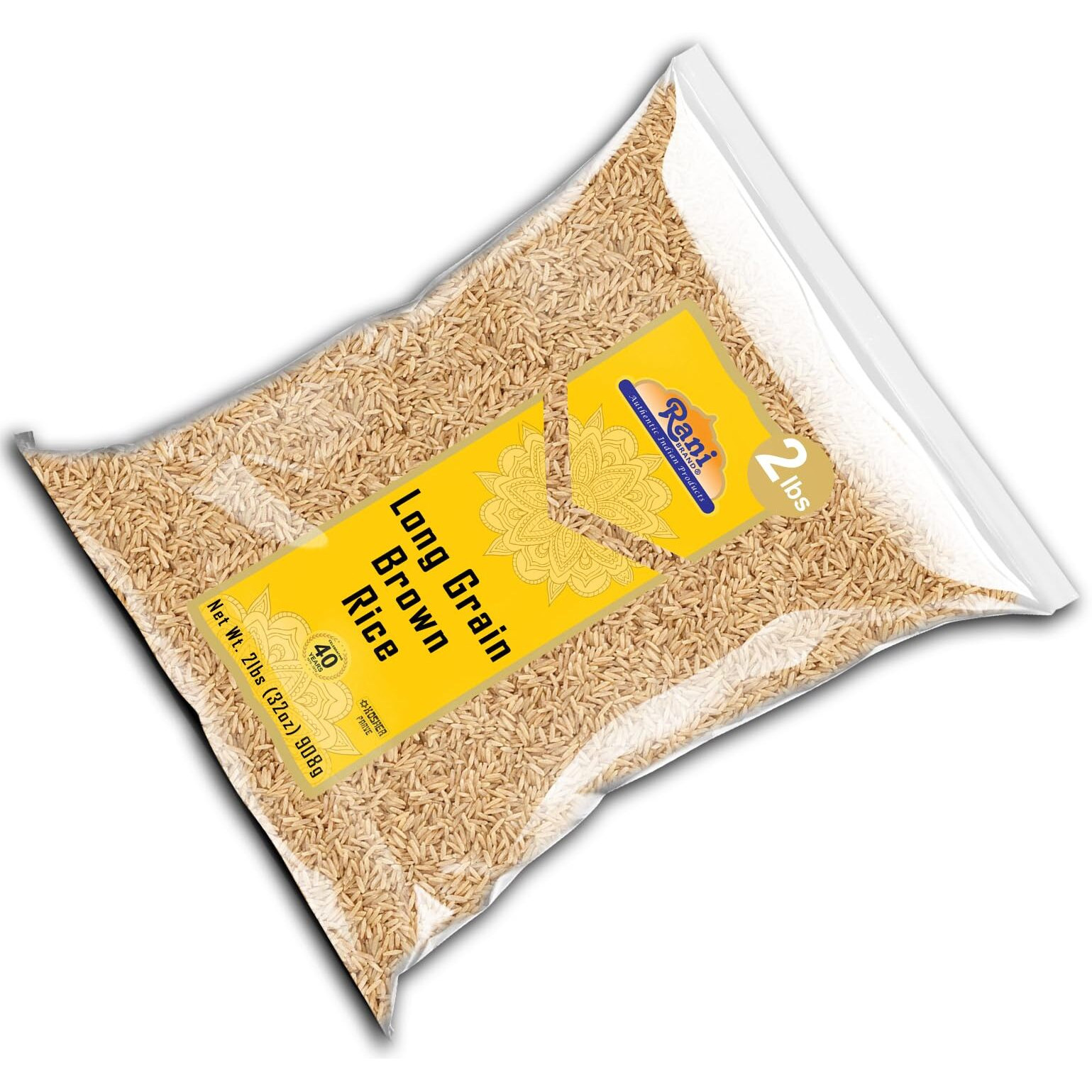 Rani Long Grain Brown Rice 32oz (2lbs) 908g ~ All Natural, Gluten Friendly, Vegan, Non-GMO, Kosher, Product of USA