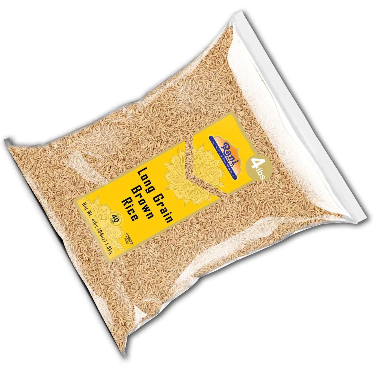 Rani Long Grain Brown Rice 64oz (4lbs) 1.81kg Bulk ~ All Natural, Gluten Friendly, Vegan, Non-GMO, Kosher, Product of USA