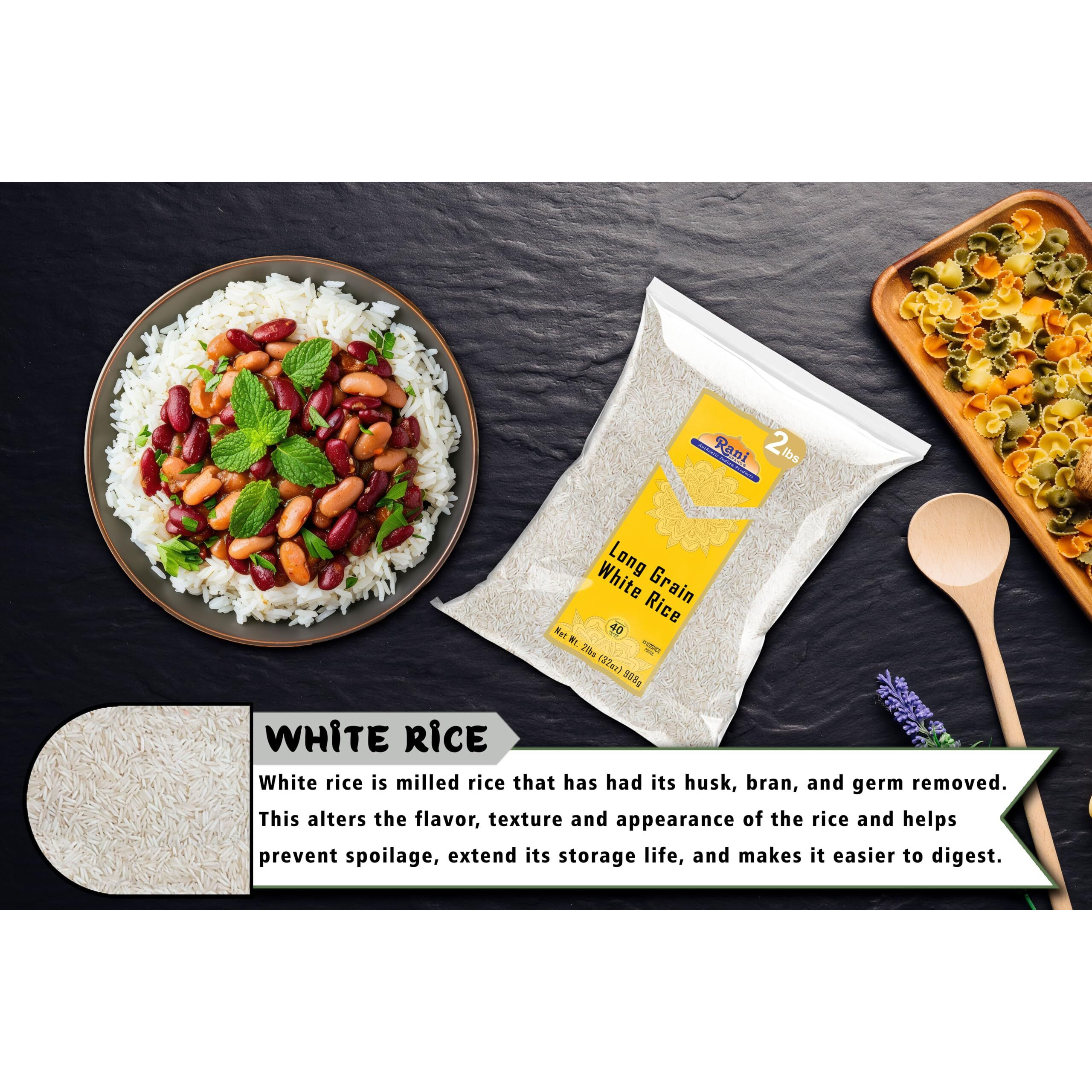 Rani Long Grain White Rice 32oz (2lbs) 908g ~ All Natural, Gluten Friendly, Vegan, Non-GMO, Kosher, Product of USA