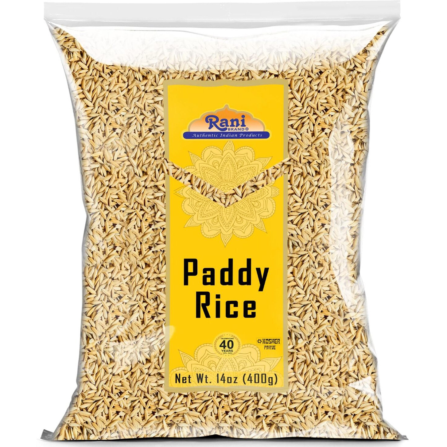 Rani Paddy Rice (Raw Unfinished Rice) 14oz (400g) ~ All Natural, Vegan, Gluten Friendly, NON-GMO, Indian Origin