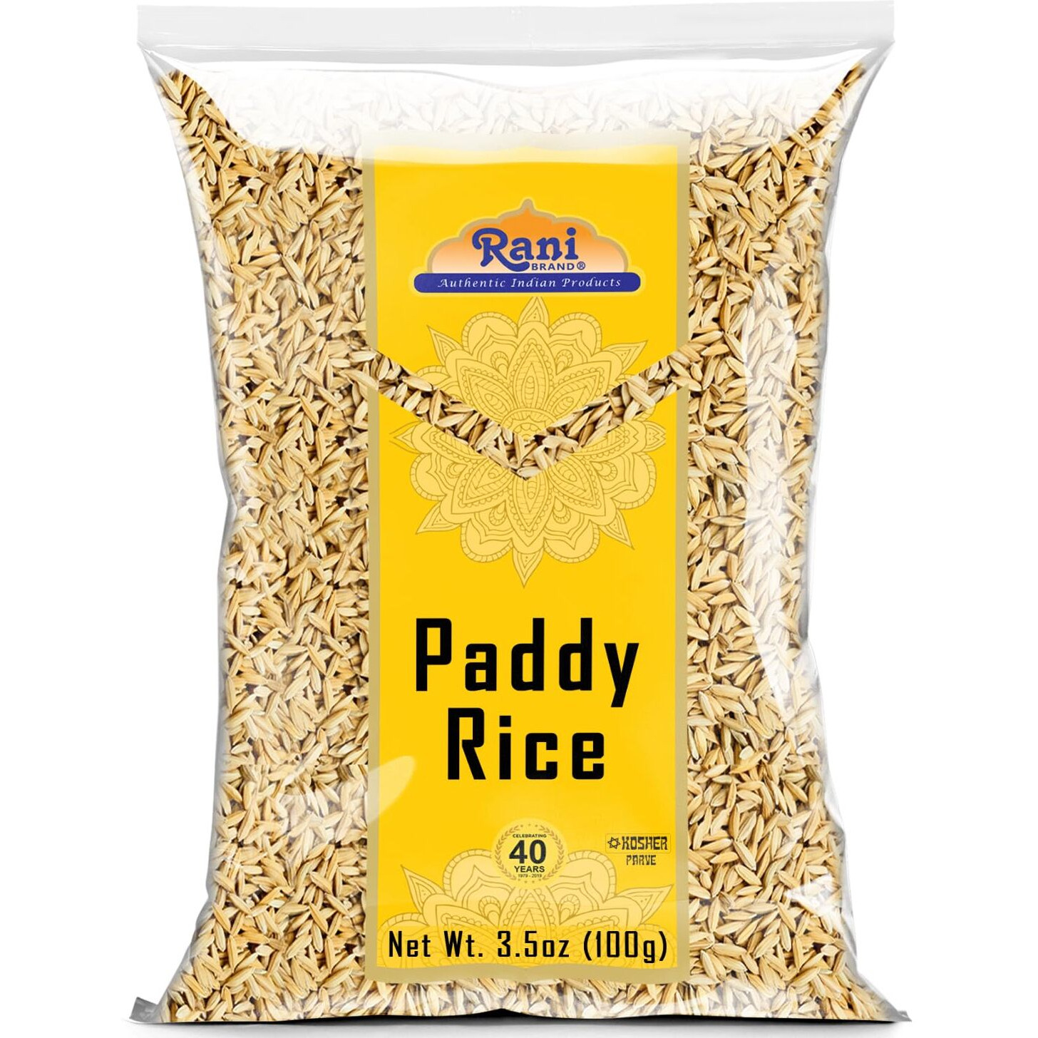 Rani Paddy Rice (Raw Unfinished Rice) 3.5oz (100g) ~ All Natural, Vegan, Gluten Friendly, NON-GMO, Indian Origin