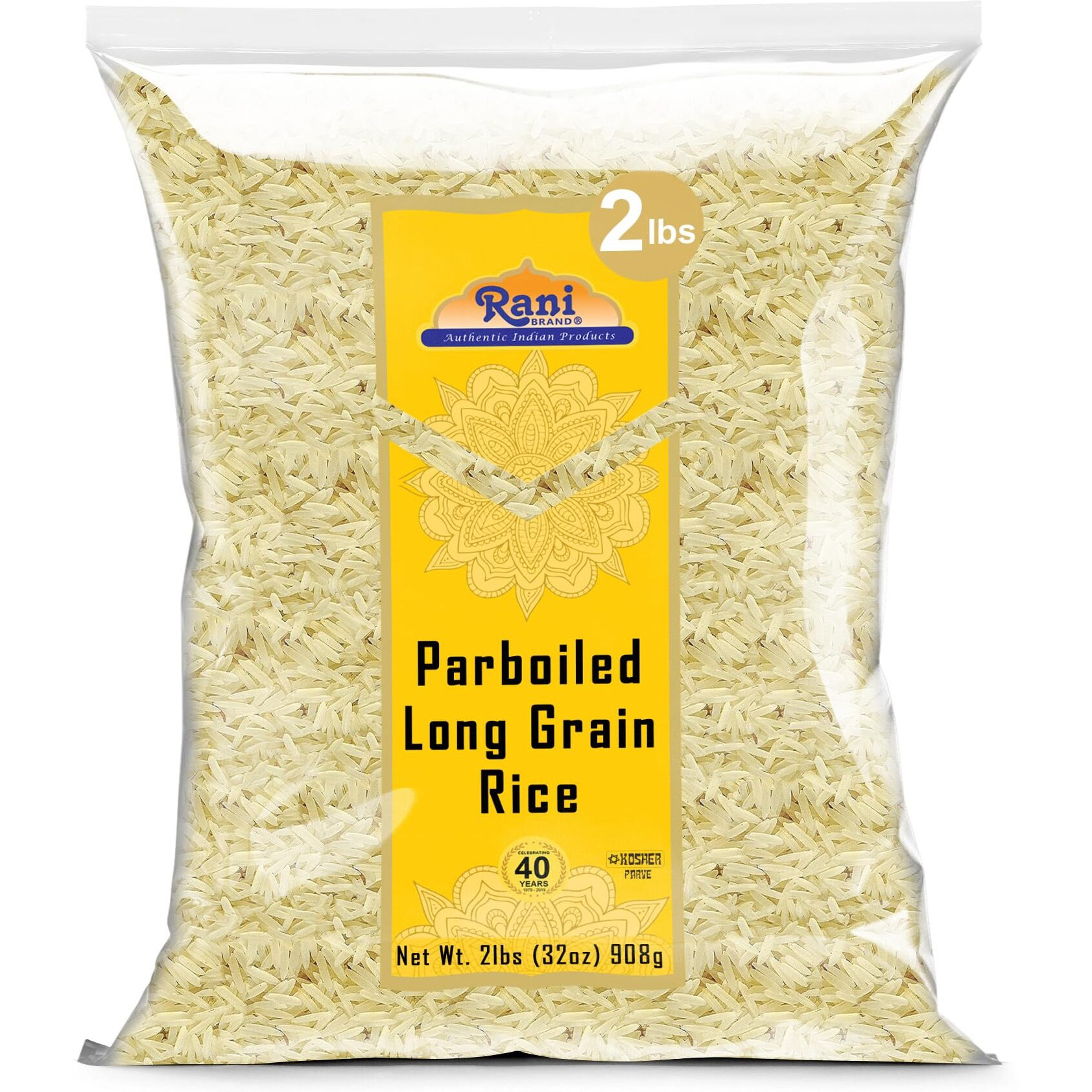 Rani Parboiled Long Grain Rice 32oz (2lbs) 908g ~ All Natural, Gluten Friendly, Vegan, Non-GMO, Kosher, Product of USA