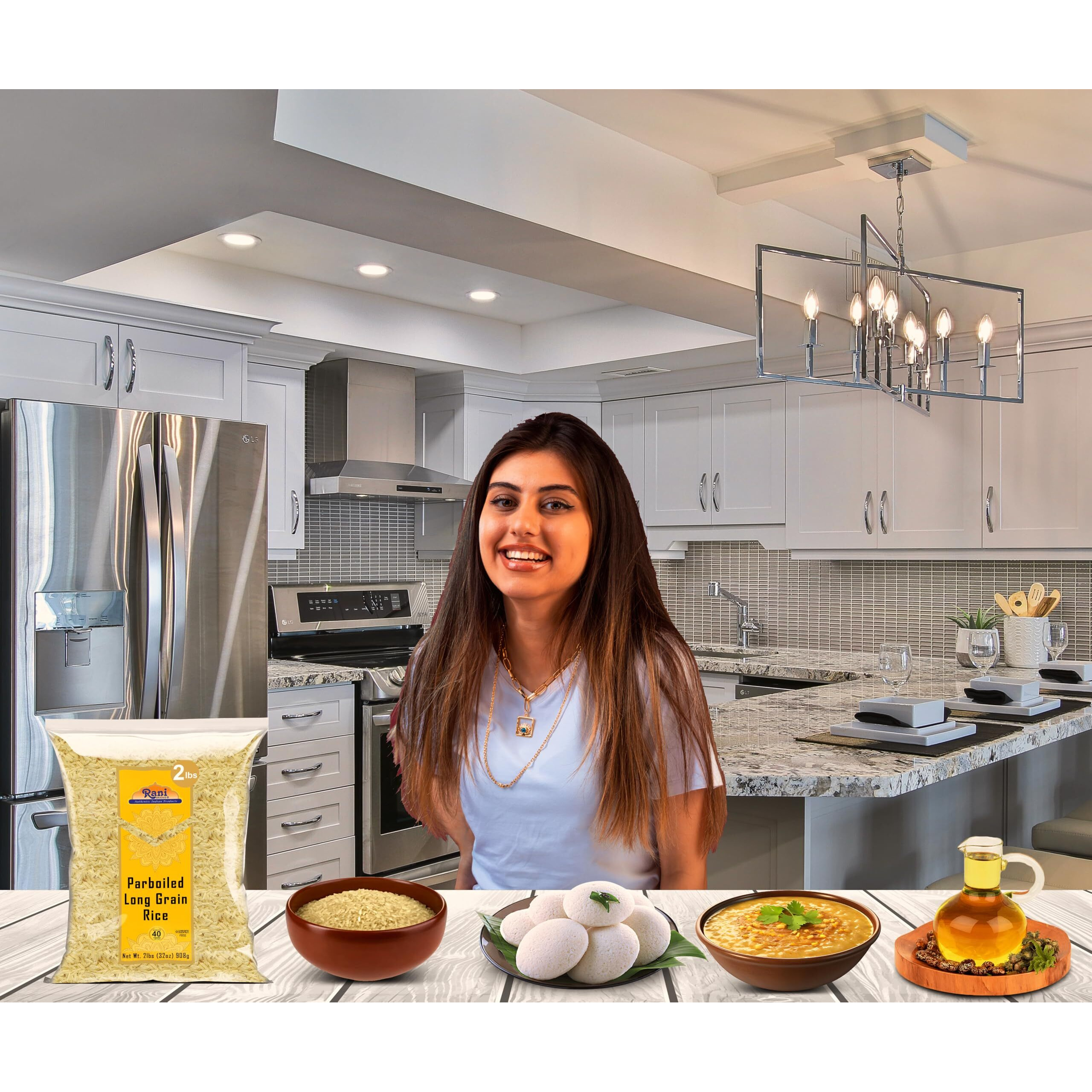 Rani Parboiled Long Grain Rice 32oz (2lbs) 908g ~ All Natural, Gluten Friendly, Vegan, Non-GMO, Kosher, Product of USA