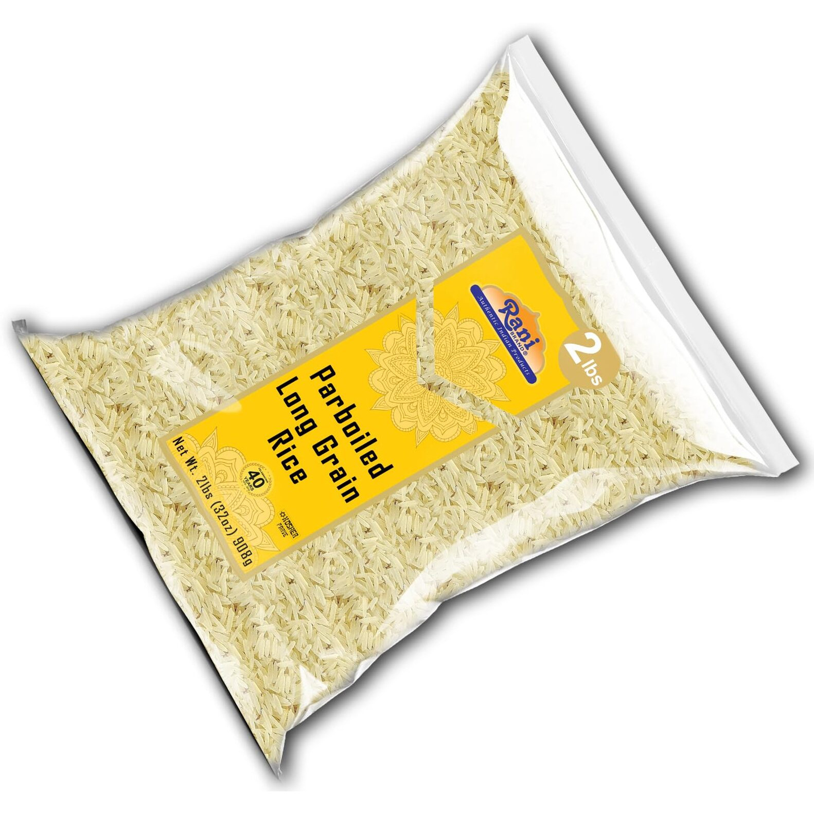 Rani Parboiled Long Grain Rice 32oz (2lbs) 908g ~ All Natural, Gluten Friendly, Vegan, Non-GMO, Kosher, Product of USA
