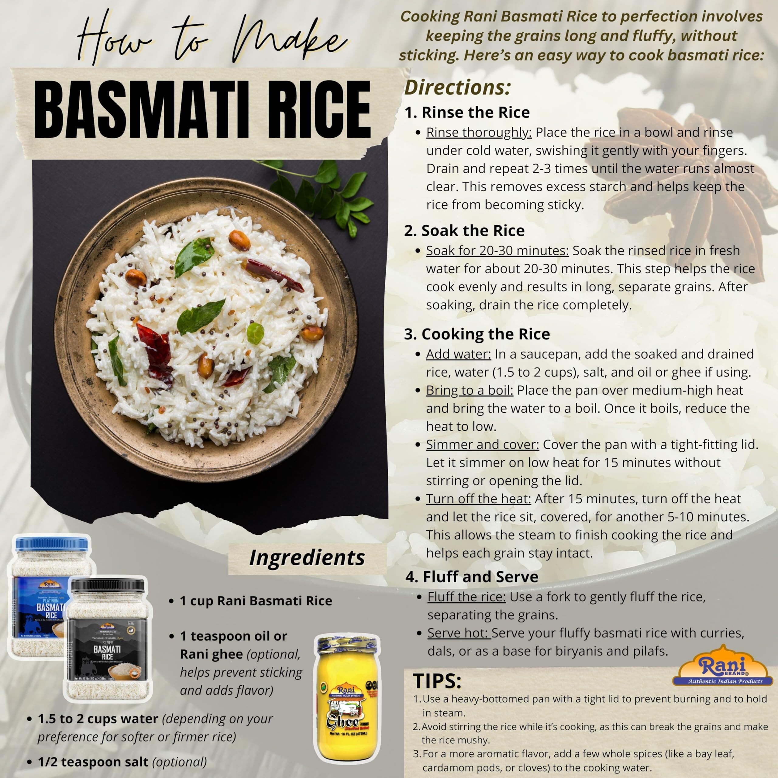 Rani Silver White Basmati Rice Extra Long Aged 32oz (2lbs) 908g PET Jar ~ All Natural, Gluten Friendly, Vegan, Indian Origin, Kosher, Export Quality (Size 320oz (20lbs) 9.08kg)
