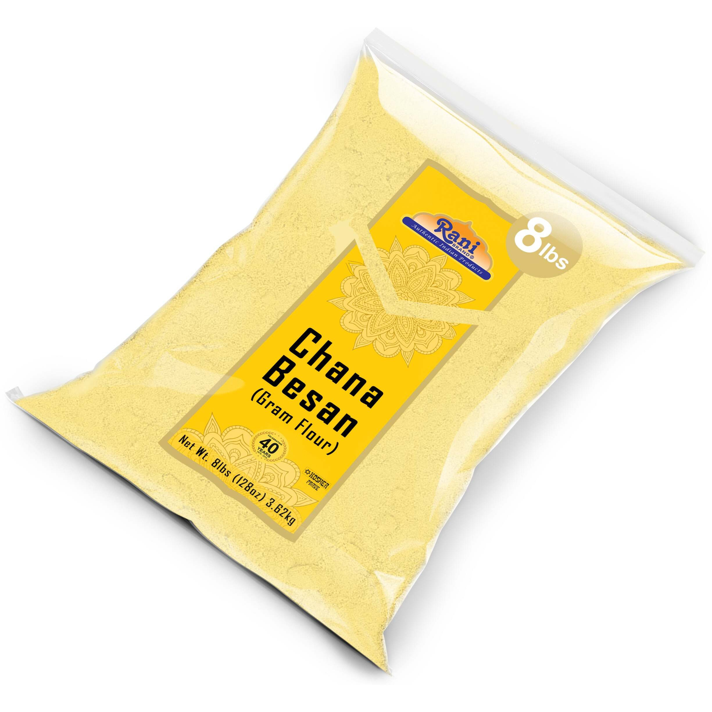 Rani Chana Besan (Chickpeas Flour, Gram) 128oz (8lbs) 3.63kg Bulk ~ All Natural, Vegan, Gluten Friendly, NON-GMO, Kosher, Indian Origin