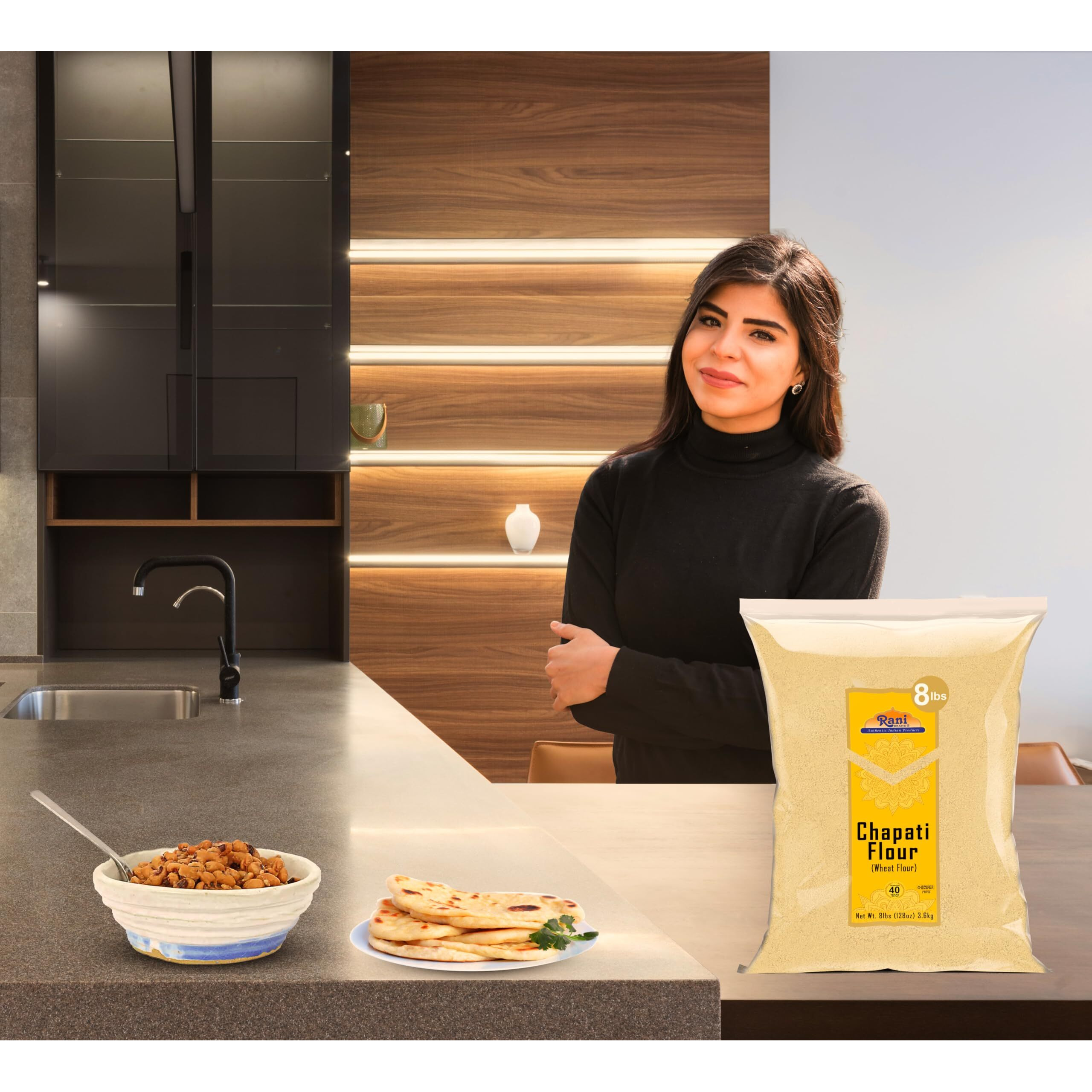 Rani Chapati Flour (100% Pure Whole Wheat Atta), For Making Roti & Indian Breads 128oz (8lbs) 3.63kg Bulk ~ All Natural, Vegan, No Salt or Colors, NON-GMO, Kosher, Indian Origin