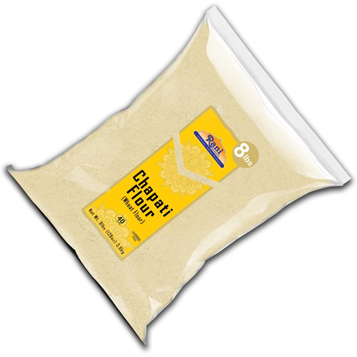 Rani Chapati Flour (100% Pure Whole Wheat Atta), For Making Roti & Indian Breads 128oz (8lbs) 3.63kg Bulk ~ All Natural, Vegan, No Salt or Colors, NON-GMO, Kosher, Indian Origin