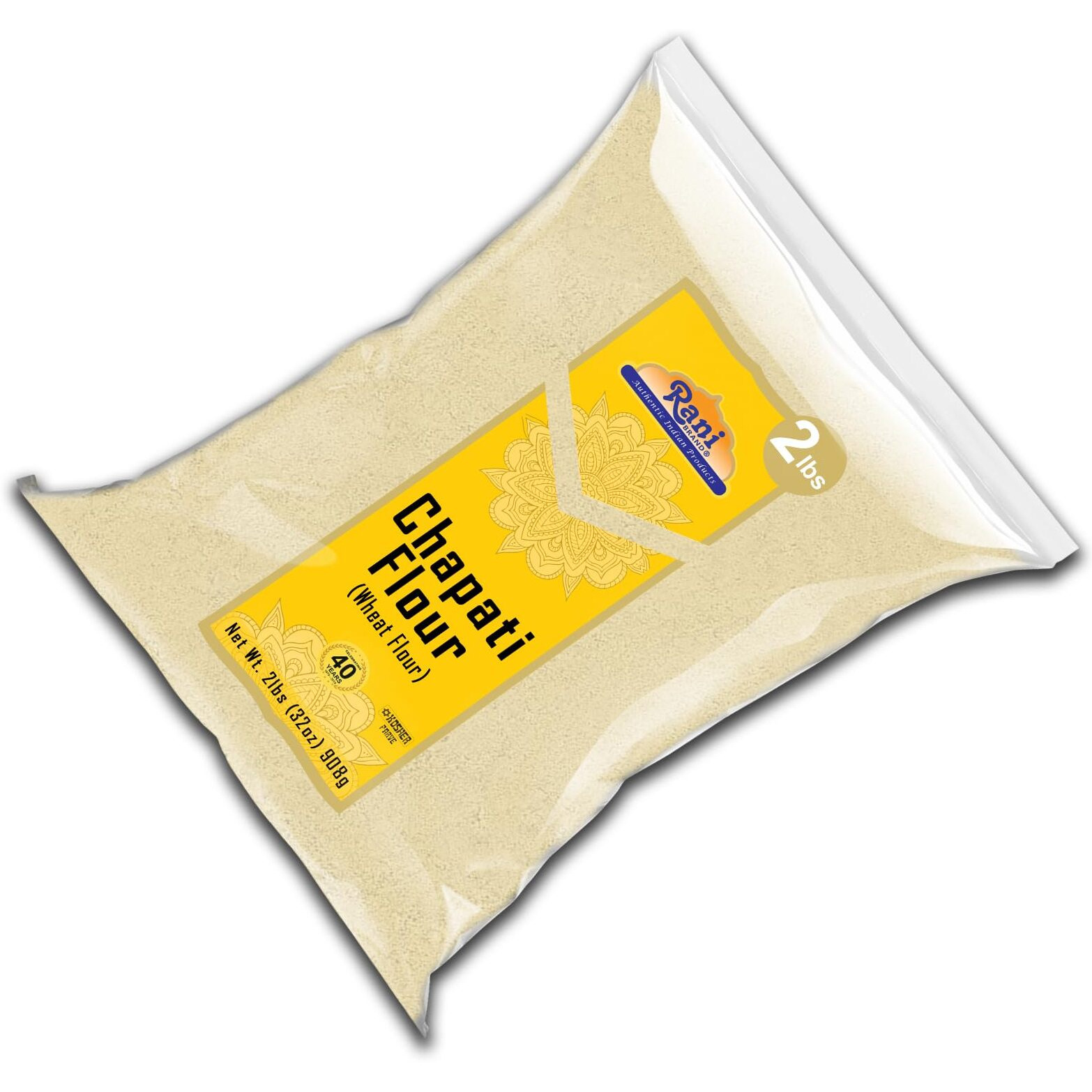 Rani Chapati Flour (100% Pure Whole Wheat Atta), For Making Roti & Indian Breads 32oz (2lbs) 908g ~ All Natural, Vegan, No Salt or Colors, NON-GMO, Kosher, Indian Origin
