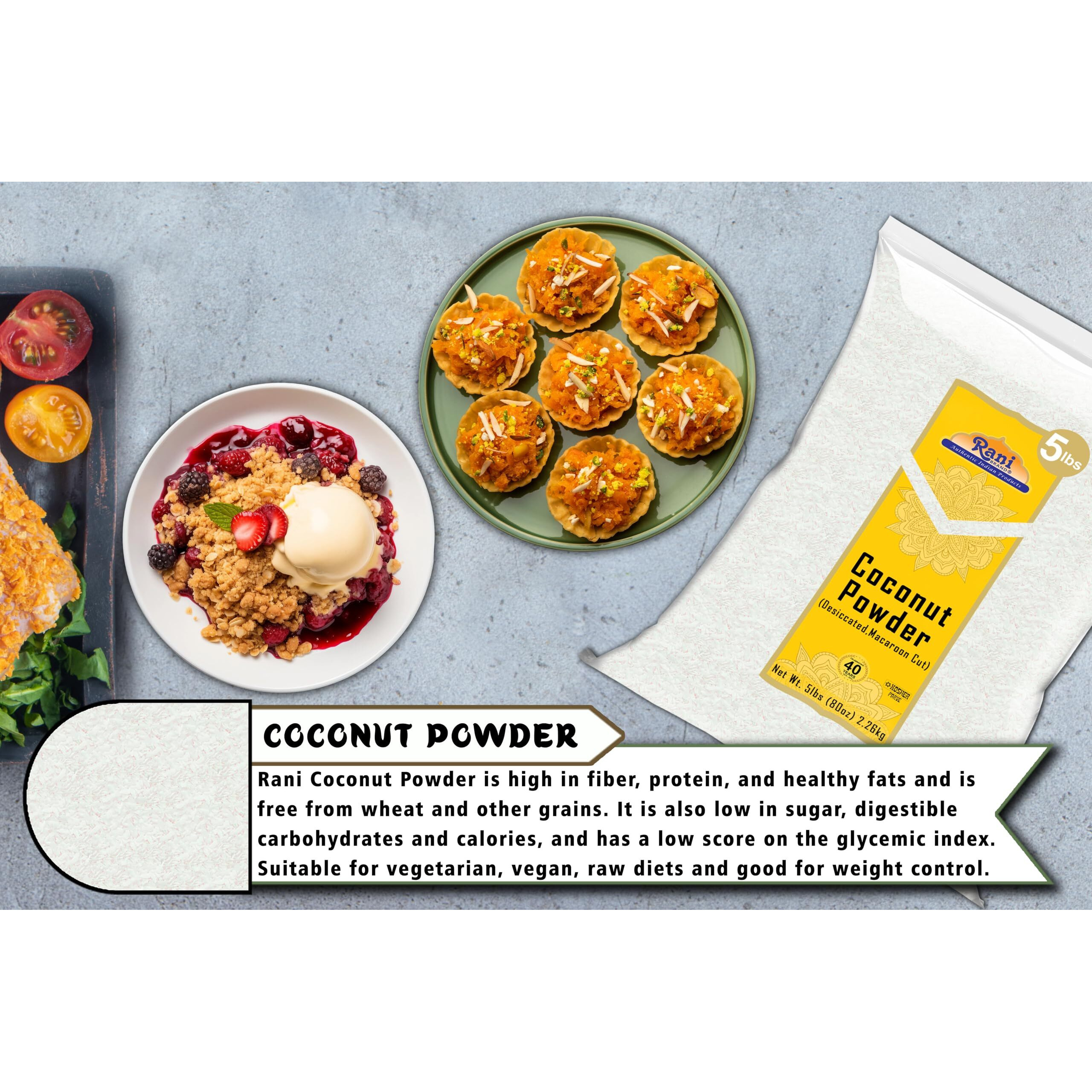 Rani Coconut Fine Powder (Desiccated, Macaroon Cut) 80oz (5lbs) 2.27kg Bulk Raw (Uncooked, Unsweetened) ~ All Natural, Vegan, Gluten Friendly, Kosher