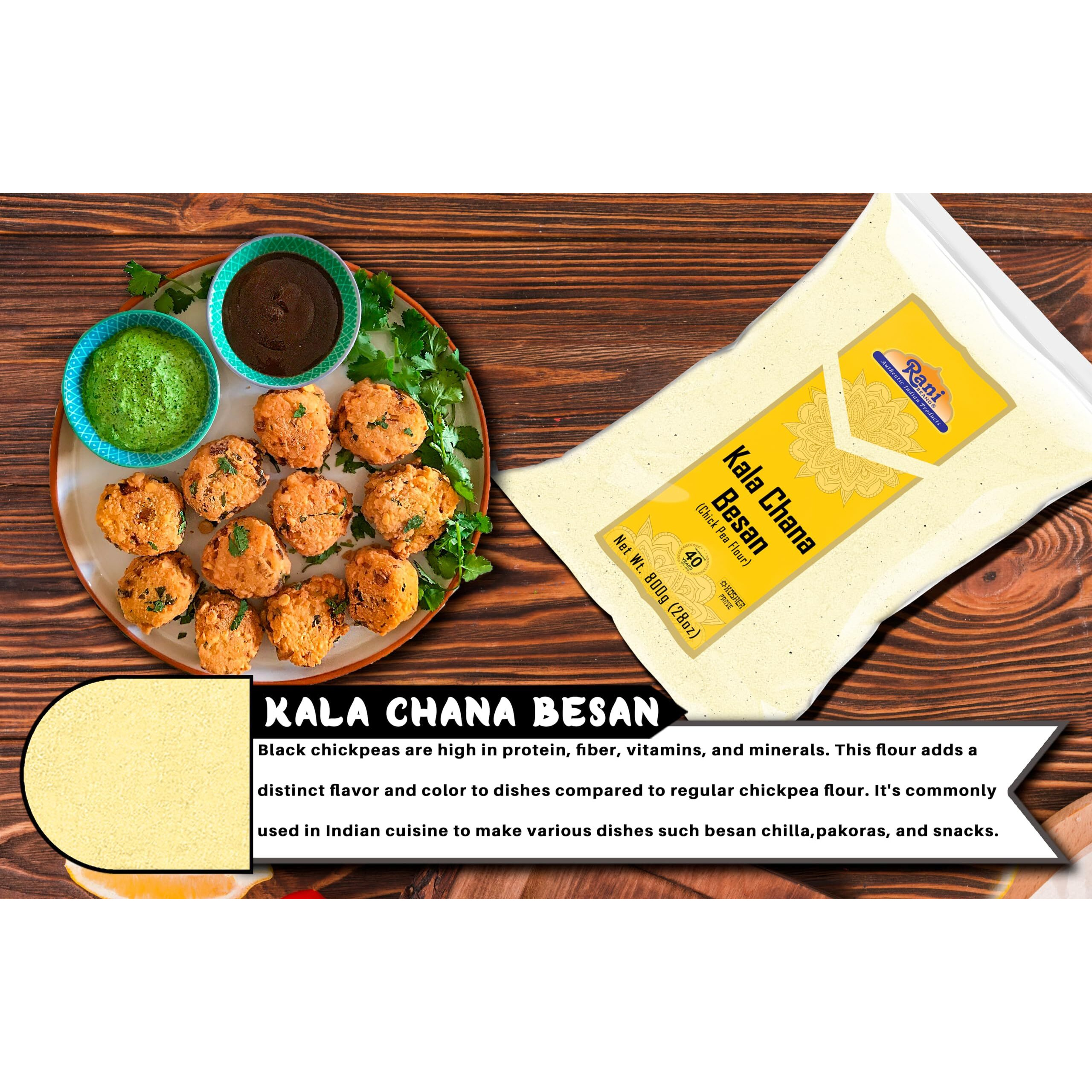 Rani Kala Chana Besan (Chick Peas Flour) 28oz (1.75lbs) 800g ~ All Natural, Vegan, Gluten Friendly, NON-GMO, Kosher, Indian Origin