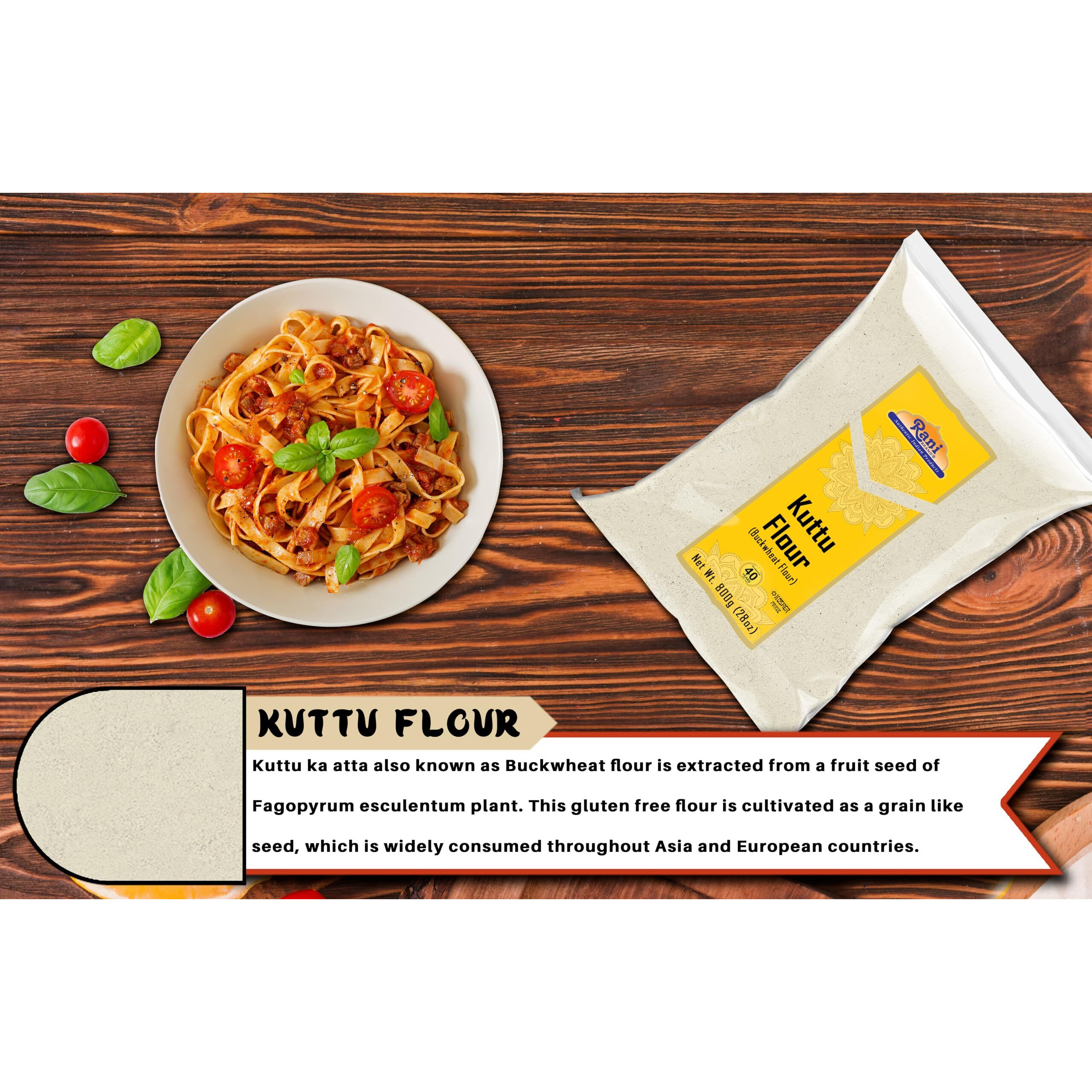 Rani Kuttu (Buckwheat) Flour 28oz (1.75lbs) 800g ~ All Natural, Gluten Friendly, NON-GMO, Kosher, Vegan, Indian Origin