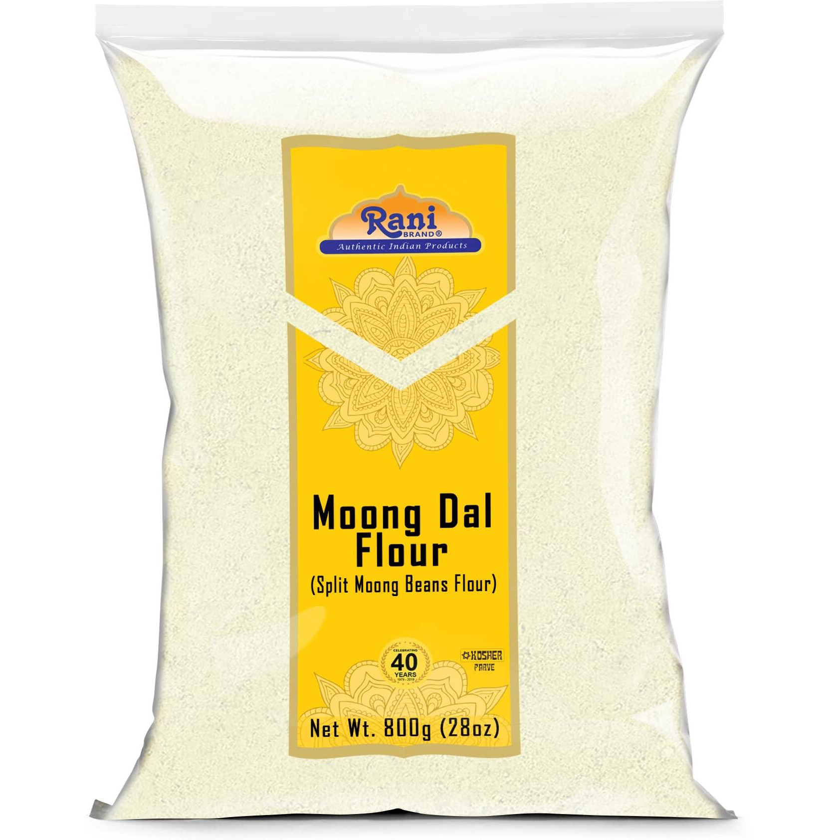 Rani Moong Flour (Mung Bean Flour, Green Gram Flour) 28oz (1.75lbs) 800g ~ All Natural, Vegan, Gluten Friendly, NON-GMO, Kosher, Indian Origin