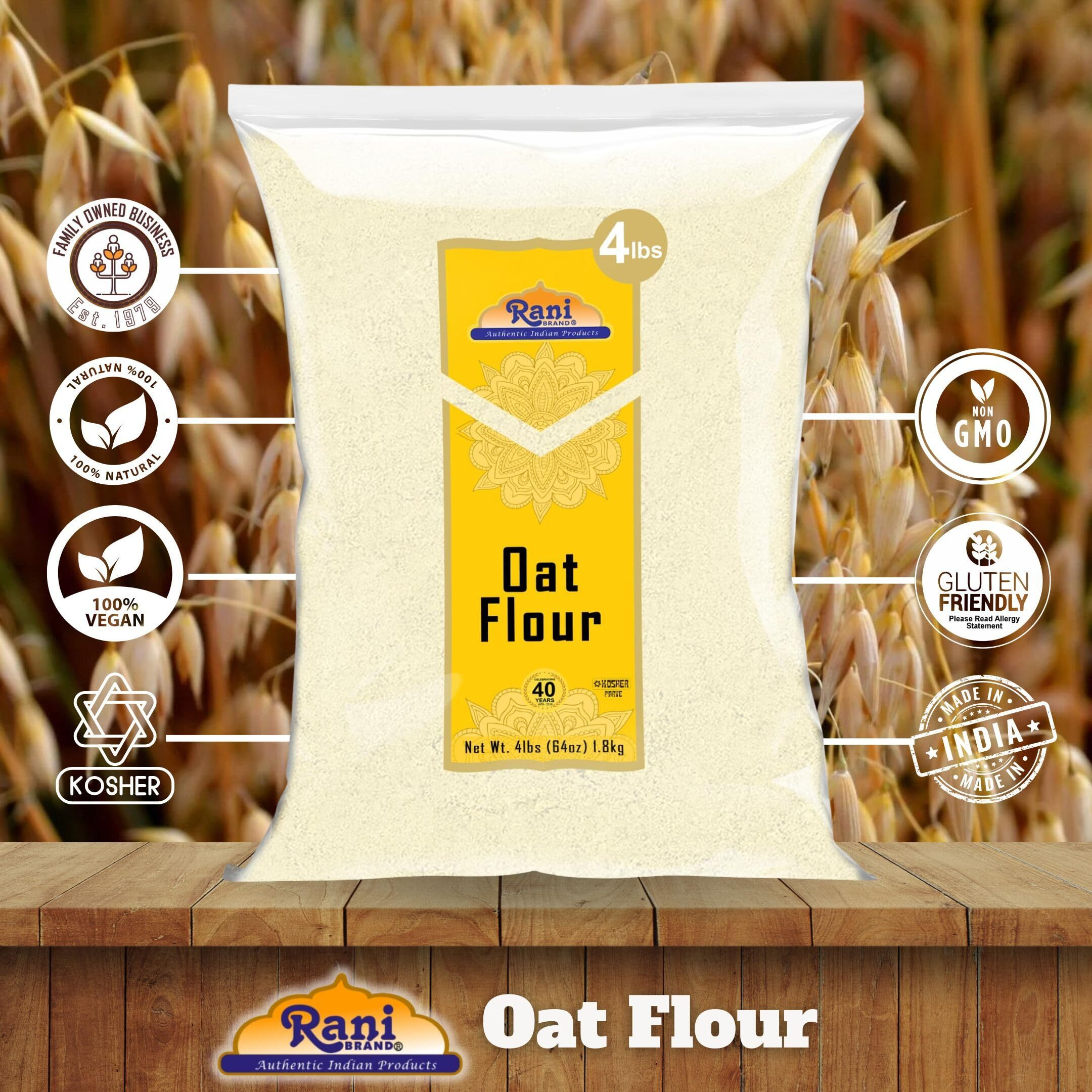 Rani Oat Flour 64oz (4lbs) 1.81kg ~ All Natural, Gluten Friendly, NON-GMO, Kosher, Vegan, Indian Origin