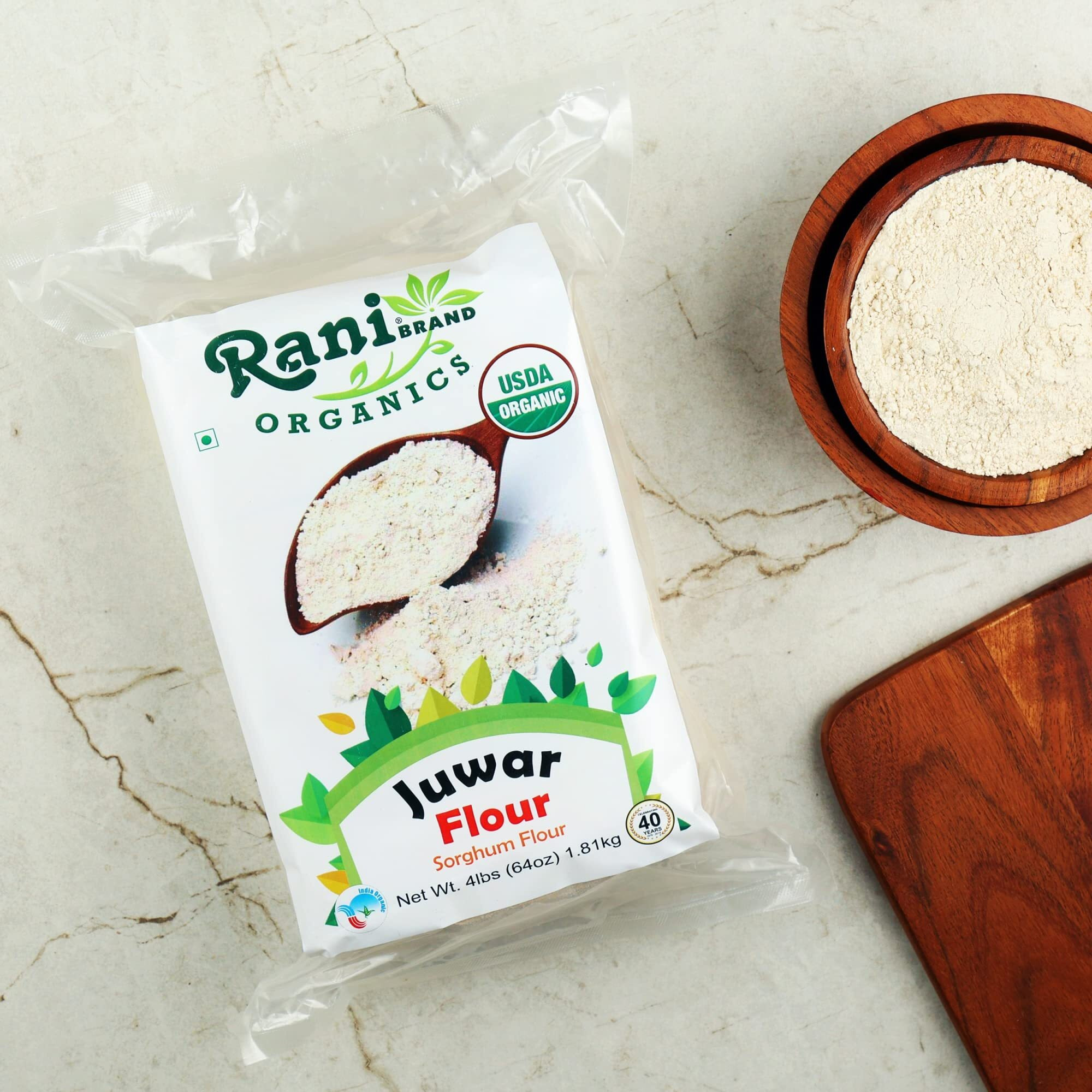 Rani Organic Juwar (Sorghum) Flour 64oz (4lbs) 1.81kg Bulk ~ All Natural, Vegan, Gluten Friendly, NON-GMO, Indian Origin, USDA Certified Organic