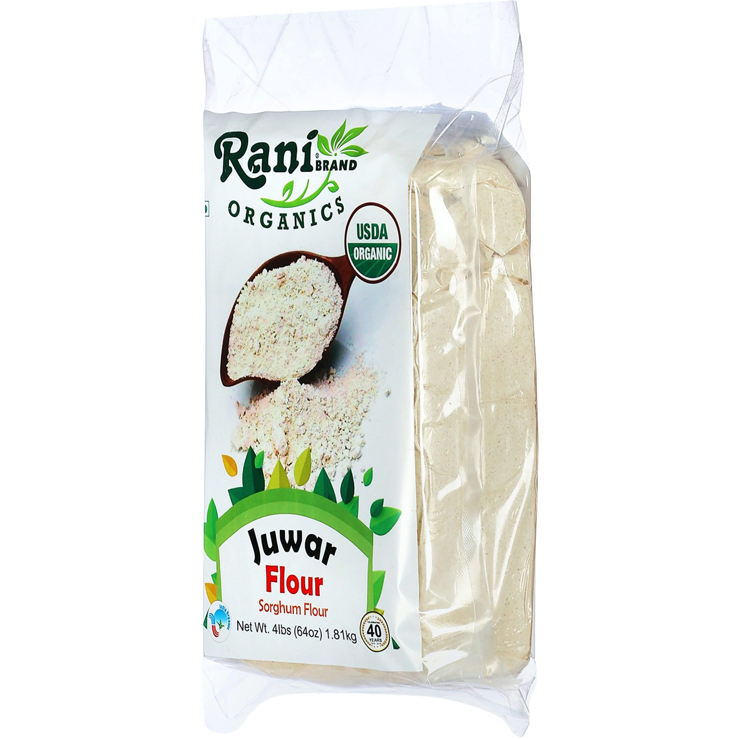 Rani Organic Juwar (Sorghum) Flour 64oz (4lbs) 1.81kg Bulk ~ All Natural, Vegan, Gluten Friendly, NON-GMO, Indian Origin, USDA Certified Organic