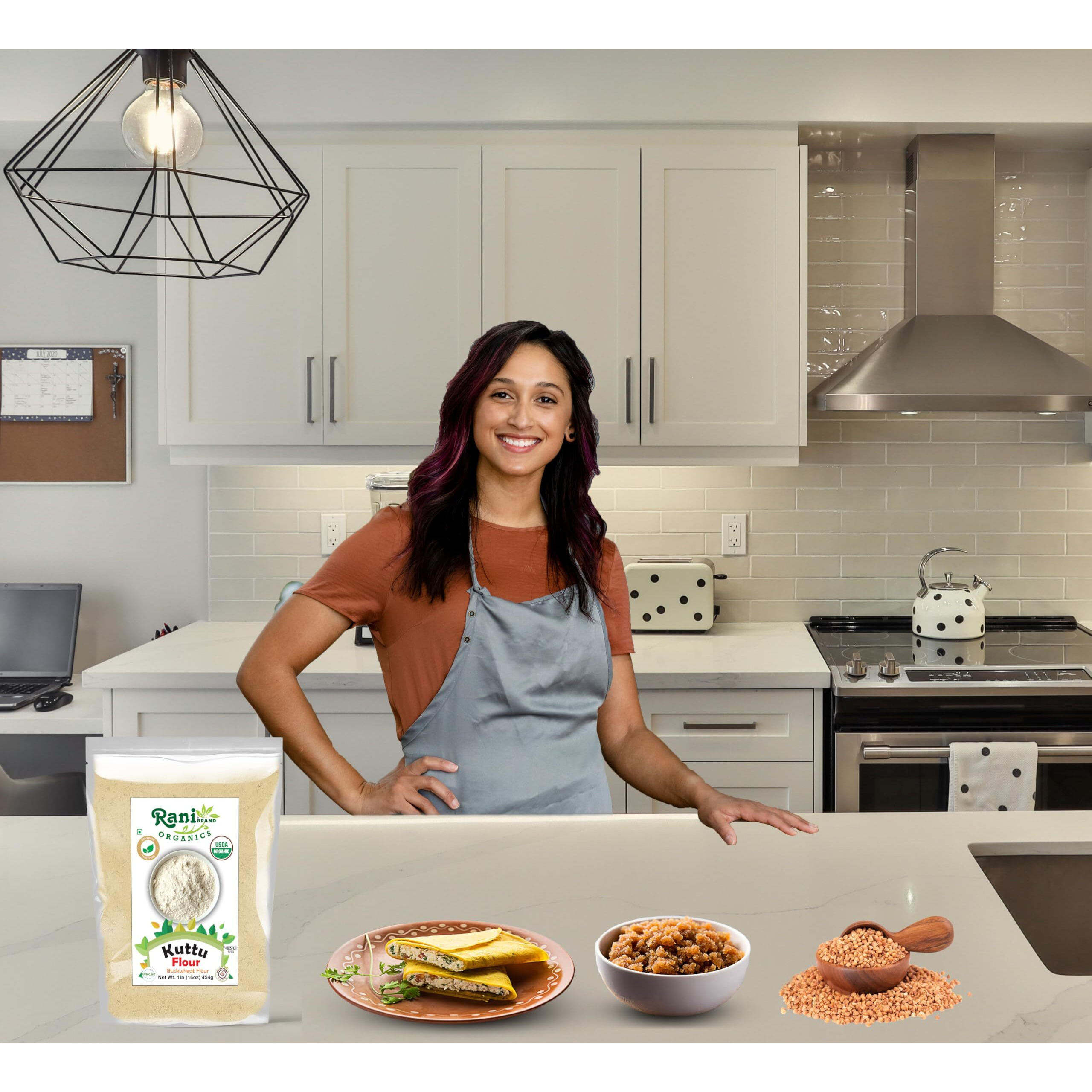 Rani Organic Kuttu (Buckwheat) Flour 16oz (1lb) 454g ~ All Natural, Gluten Friendly, NON-GMO, Kosher, Vegan, Indian Origin, USDA Organic Certified