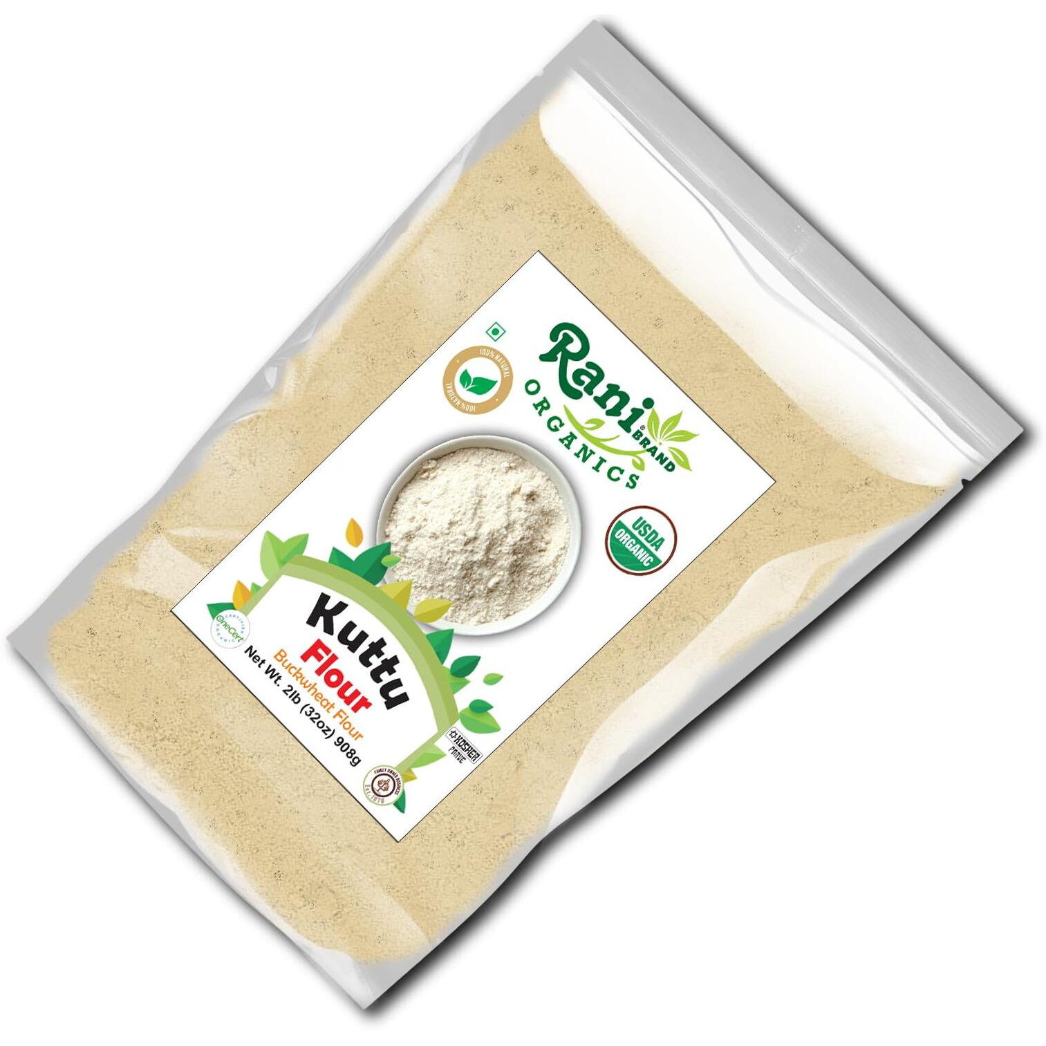 Rani Organic Kuttu (Buckwheat) Flour 32oz (2lbs) 908g Bulk ~ All Natural, Gluten Friendly, NON-GMO, Kosher, Vegan, Indian Origin, USDA Organic Certified