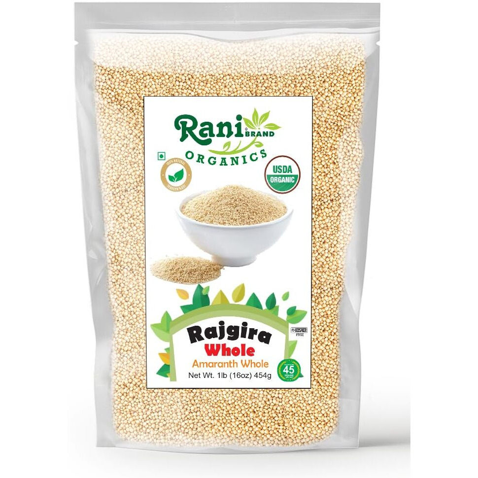 Rani Organic Rajgara Whole (Amaranth Whole) 16oz (1lb) 454g ~ All Natural, Vegan, Gluten Friendly, NON-GMO, Kosher, Indian Origin, USDA Organic Certified