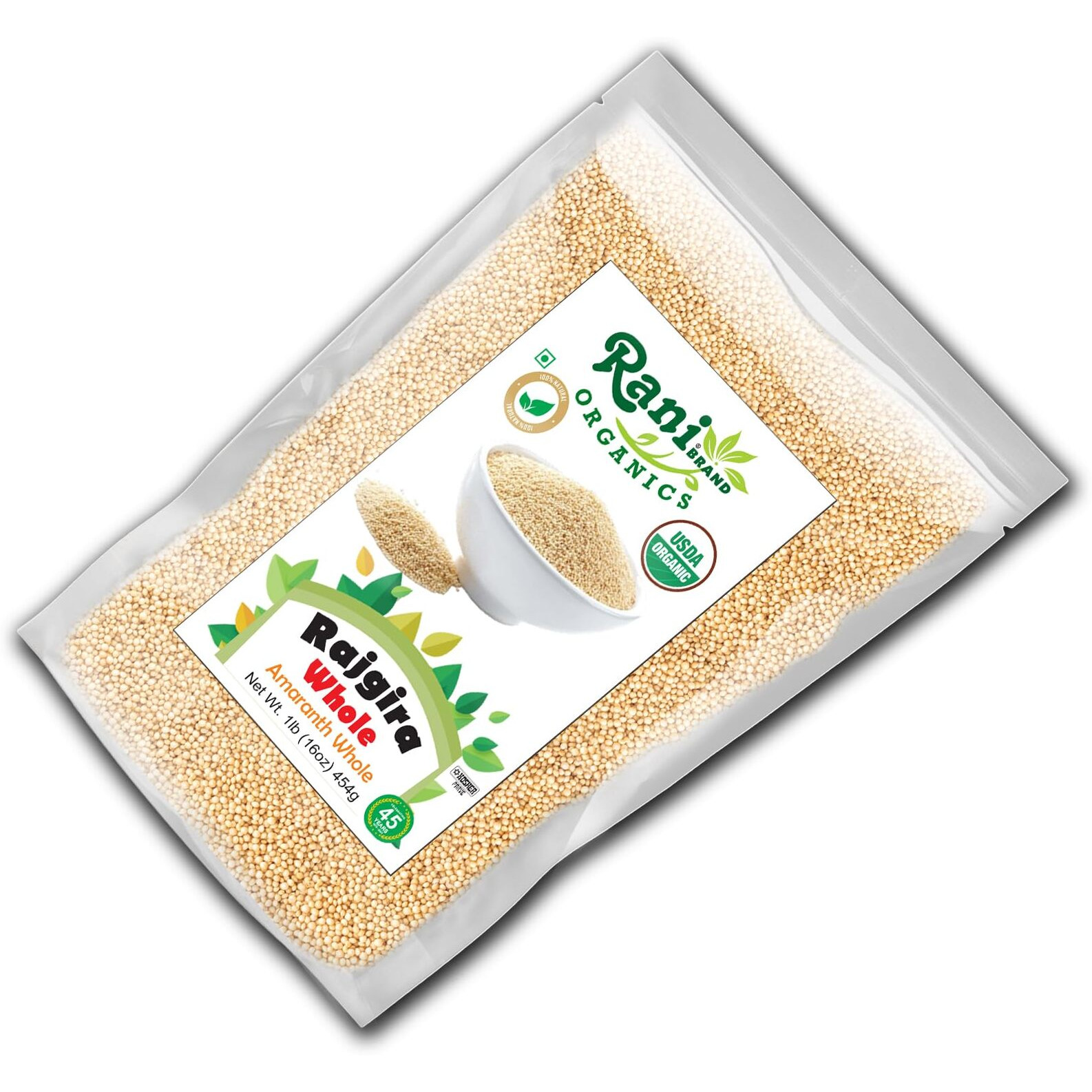 Rani Organic Rajgara Whole (Amaranth Whole) 16oz (1lb) 454g ~ All Natural, Vegan, Gluten Friendly, NON-GMO, Kosher, Indian Origin, USDA Organic Certified
