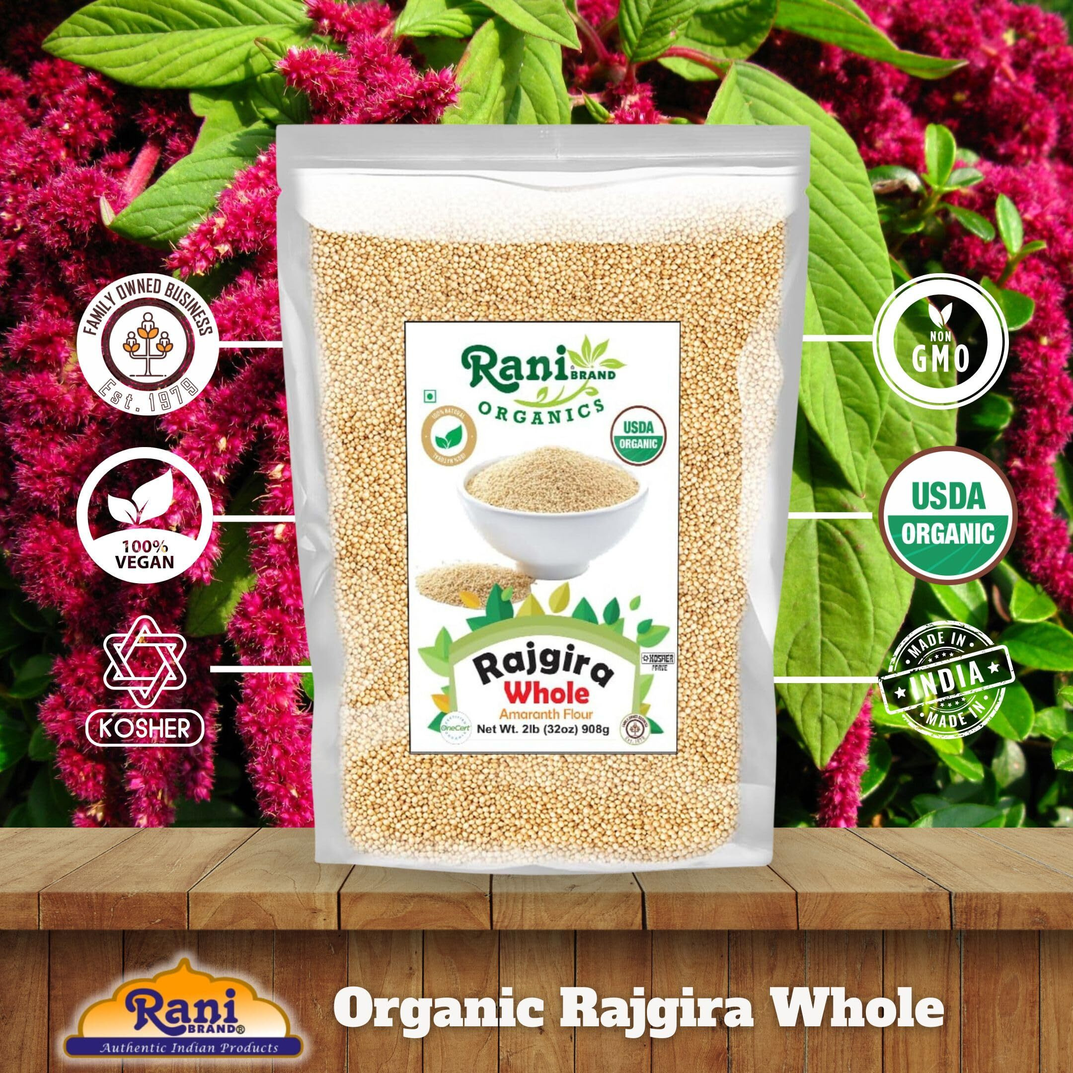 Rani Organic Rajgara Whole (Amaranth Whole) 32oz (2lbs) 908g Bulk ~ All Natural, Vegan, Gluten Friendly, NON-GMO, Kosher, Indian Origin, USDA Organic Certified
