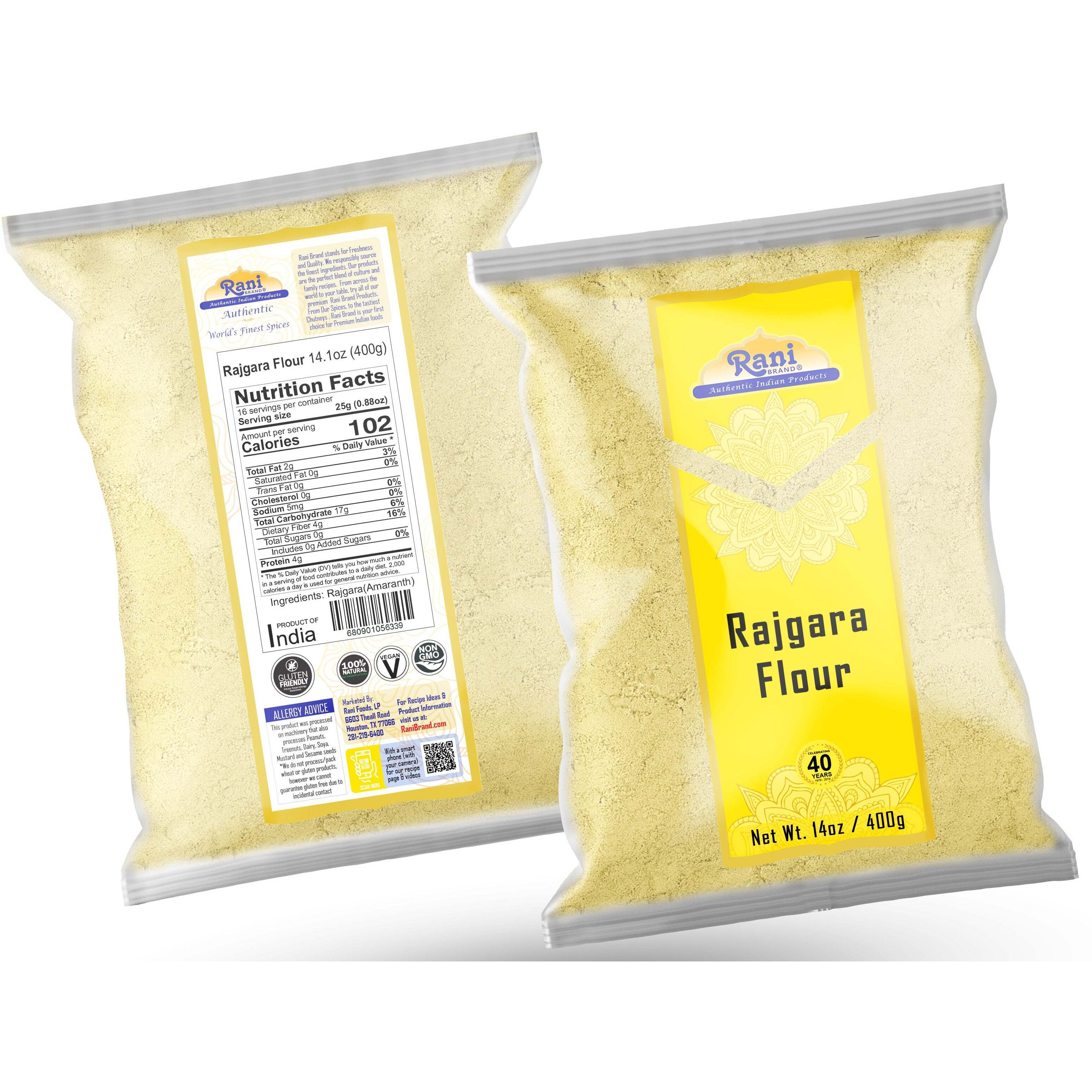 Rani Rajgara Flour (Amaranth flour) 14oz (400g) ~ All Natural, Vegan, Gluten Friendly, NON-GMO, Kosher, Indian Origin