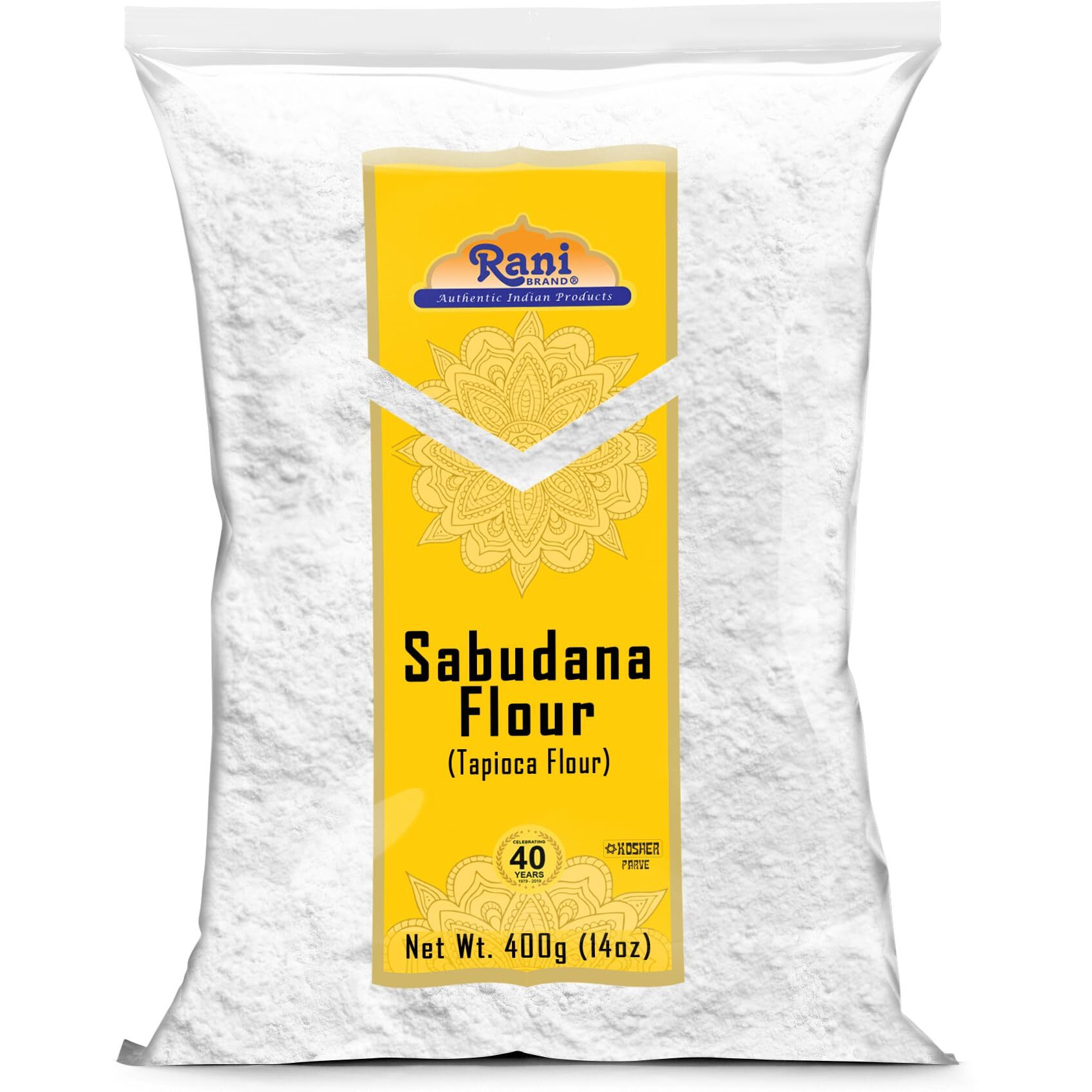 Rani Sabudana Flour (Tapioca/Sago Flour) 14oz (400g) ~ All Natural, Vegan, Gluten Friendly, NON-GMO, Kosher, Indian Origin