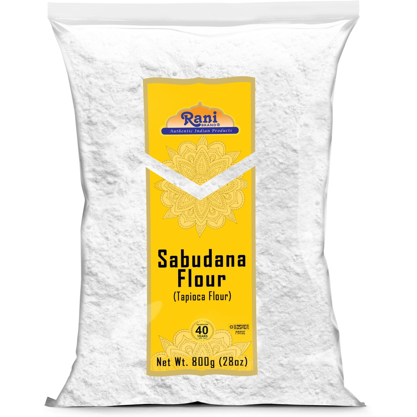 Rani Sabudana Flour (Tapioca/Sago Flour) 28oz (1.75lbs) 800g ~ All Natural, Vegan, Gluten Friendly, NON-GMO, Kosher, Indian Origin