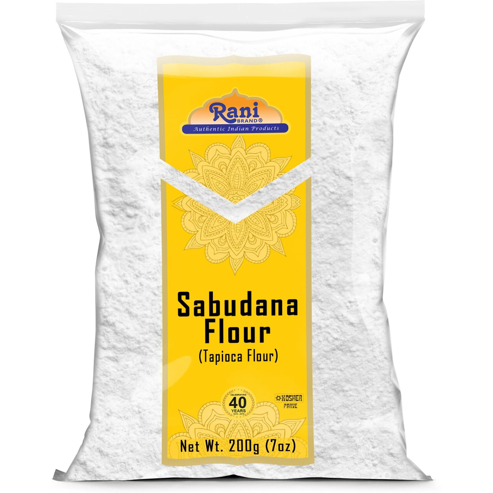 Rani Sabudana Flour (Tapioca/Sago Flour) 7oz (200g) ~ All Natural, Vegan, Gluten Friendly, NON-GMO, Kosher, Indian Origin
