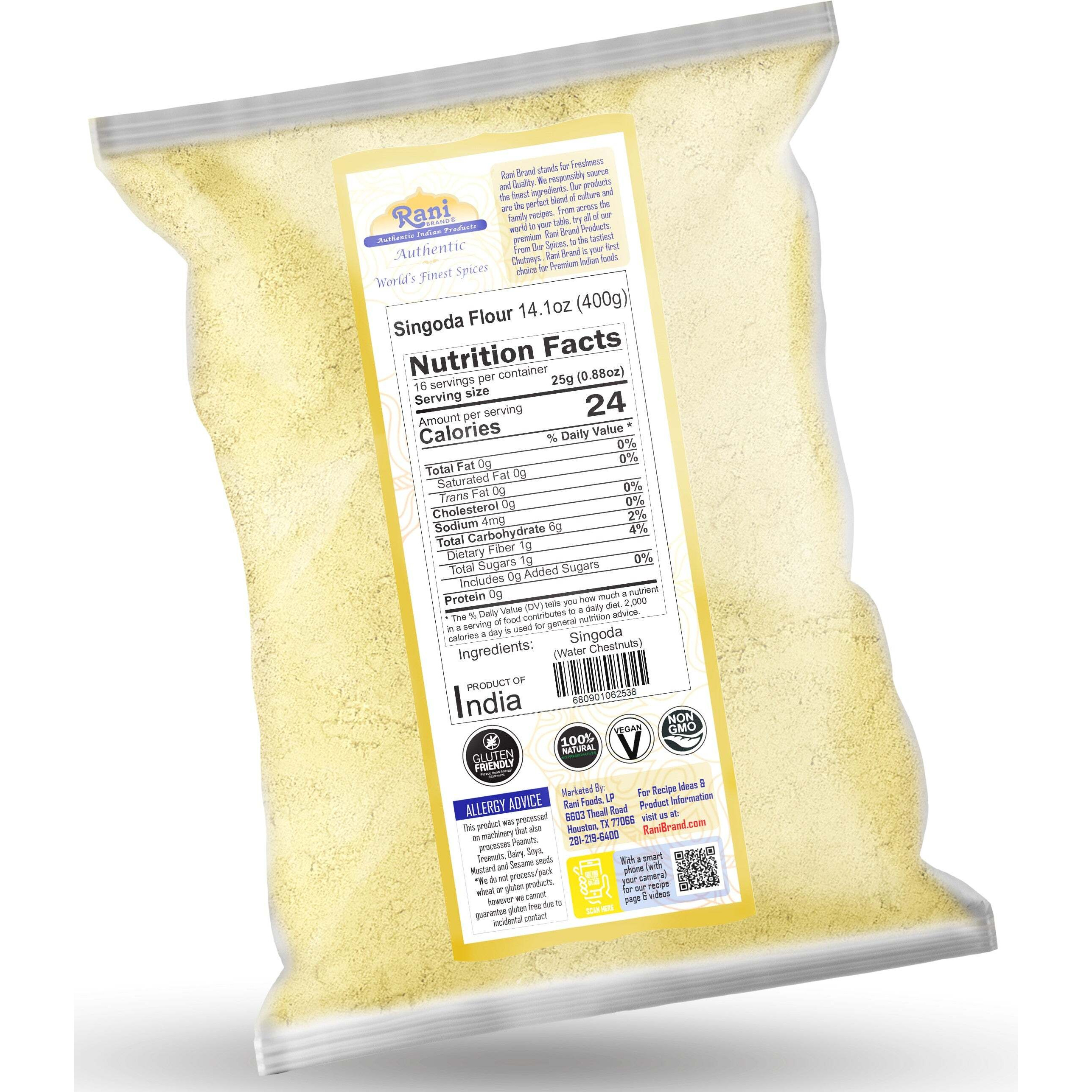 Rani Singoda Flour (Chetsnut Flour) 14oz (400g) ~ All Natural, Vegan, Gluten Friendly, NON-GMO, Kosher, Indian Origin (Size 14oz (400g))