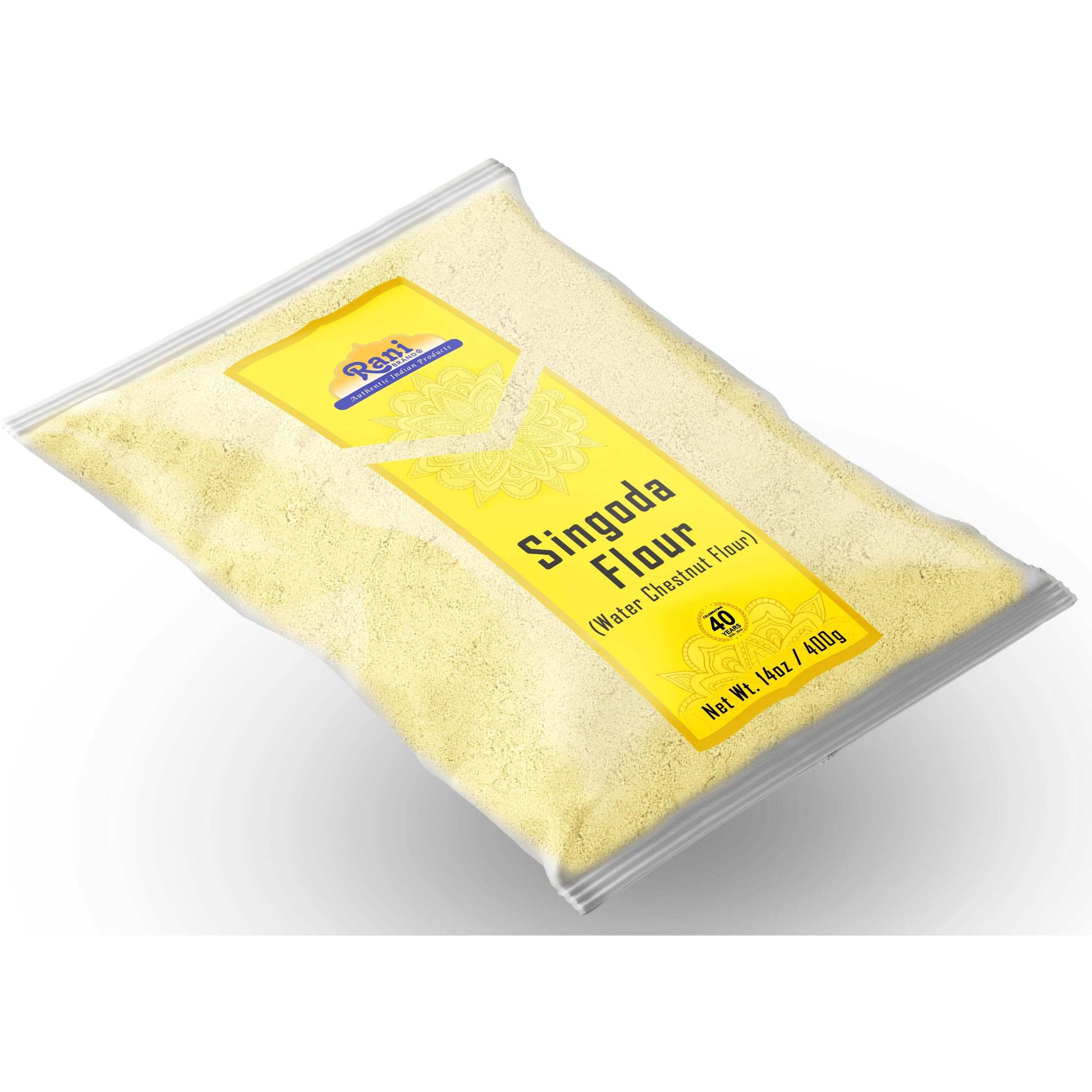 Rani Singoda Flour (Chetsnut Flour) 14oz (400g) ~ All Natural, Vegan, Gluten Friendly, NON-GMO, Kosher, Indian Origin (Size 14oz (400g))
