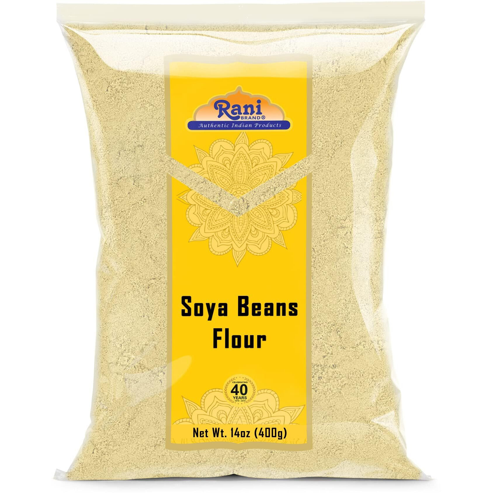 Rani Soya Beans Flour (Soy flour) 14oz (400g) ~ All Natural, Vegan, Gluten Friendly, NON-GMO, Kosher, Indian Origin (Size 14oz (400g))