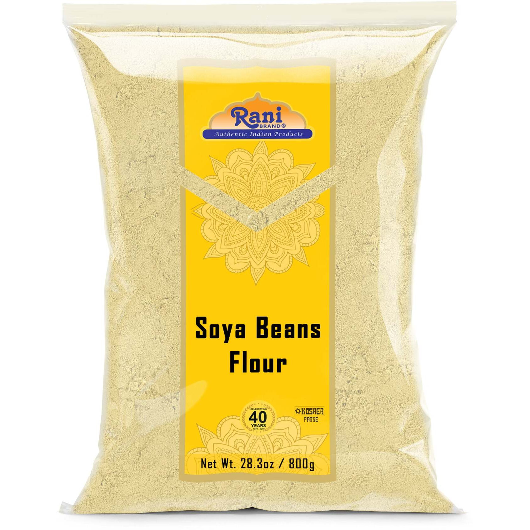 Rani Soya Beans Flour (Soy flour) 28oz (800g) ~ All Natural, Vegan, Gluten Friendly, NON-GMO, Kosher, Indian Origin (Size 28oz (800g))