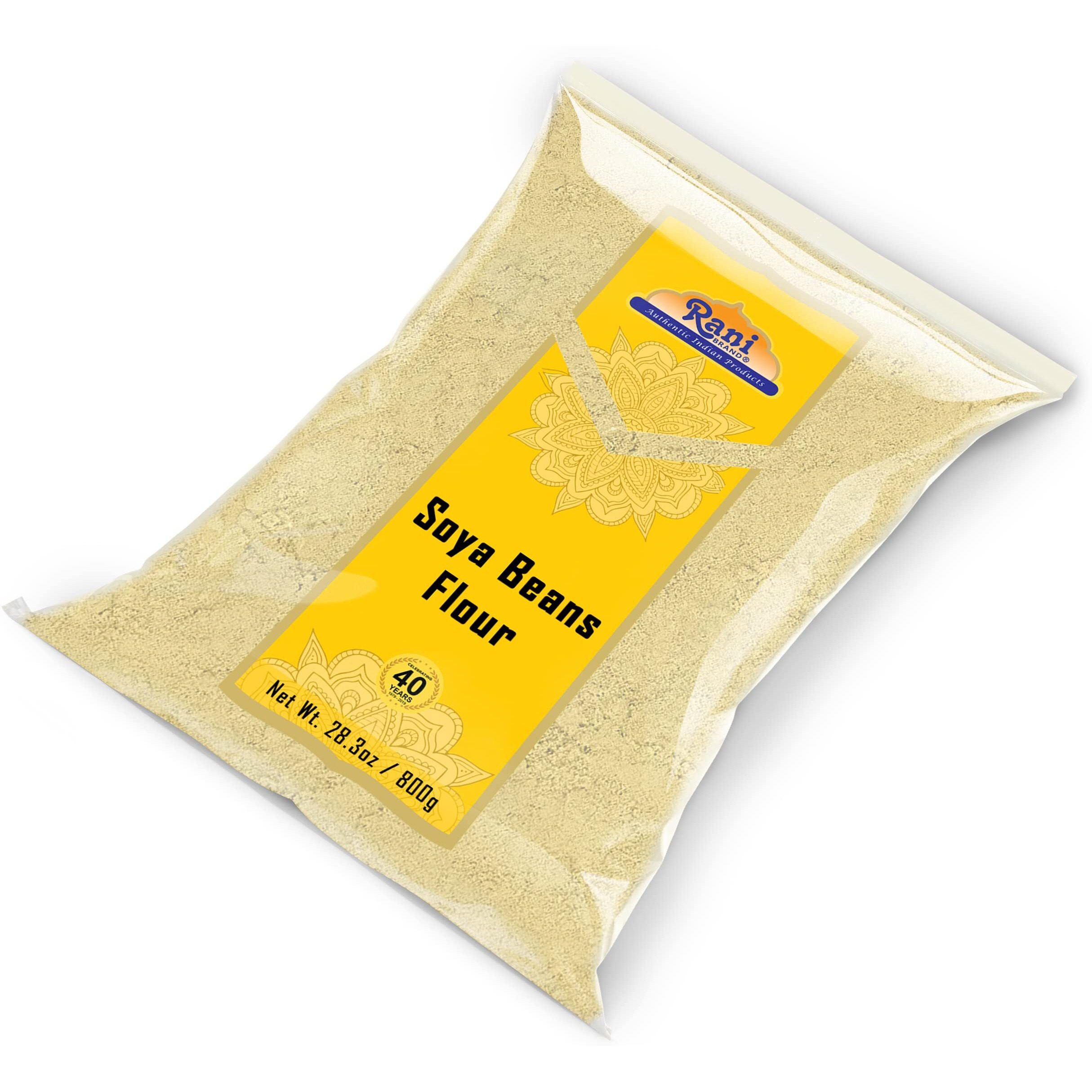 Rani Soya Beans Flour (Soy flour) 28oz (800g) ~ All Natural, Vegan, Gluten Friendly, NON-GMO, Kosher, Indian Origin (Size 28oz (800g))