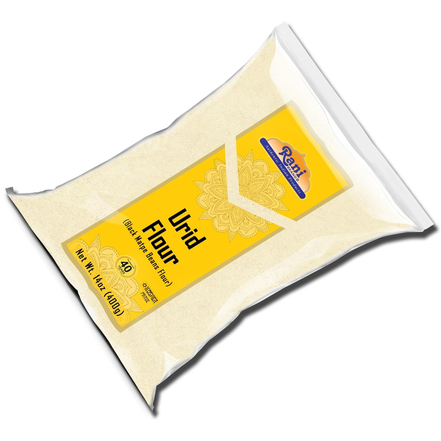 Rani Urid/Urad Flour (Black Matpe Beans Flour) 14oz (400g) ~ All Natural, Vegan, Gluten Friendly, NON-GMO, Kosher, Indian Origin (Size 14oz (400g))
