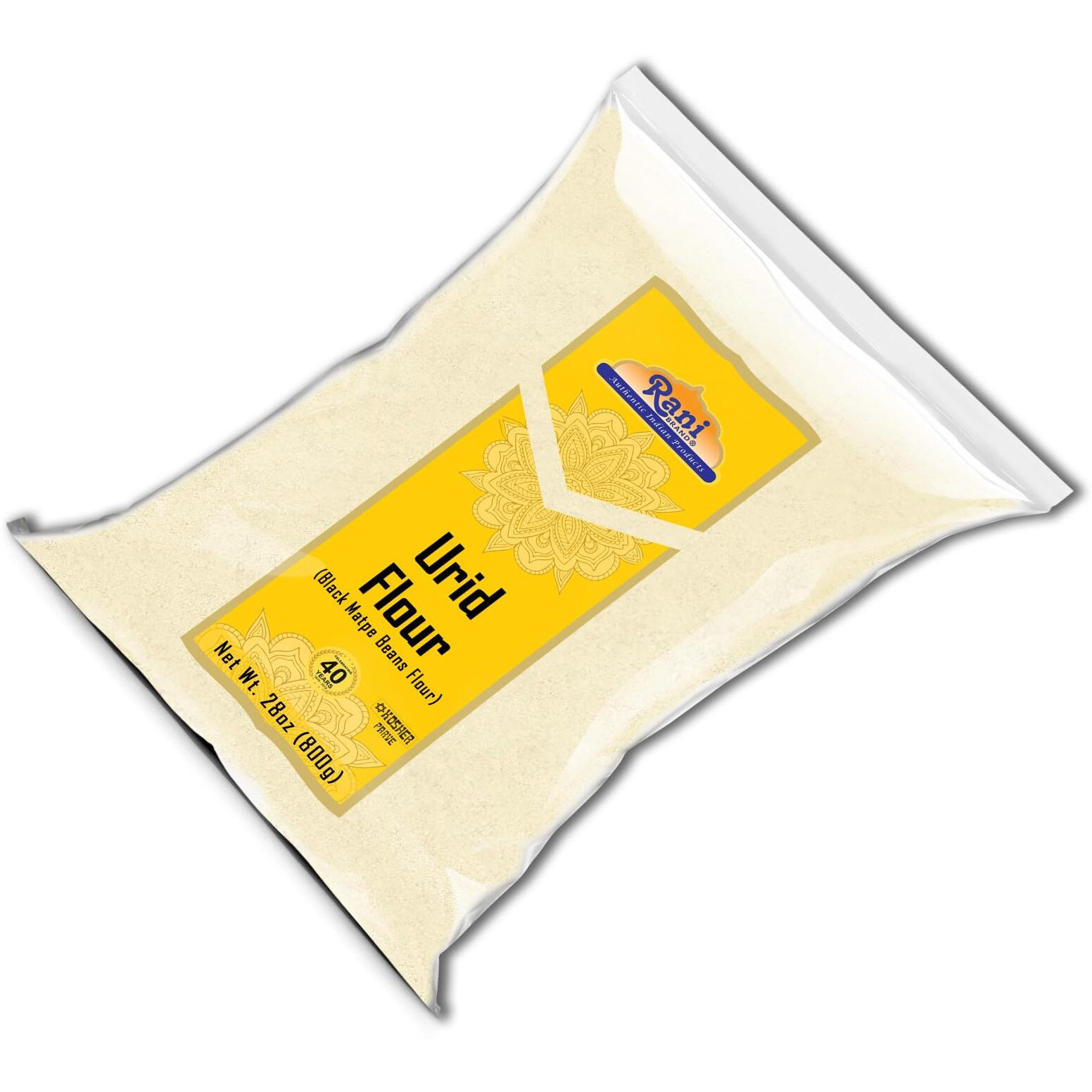 Rani Urid/Urad Flour (Black Matpe Beans Flour) 28oz (1.75lbs) 800g ~ All Natural, Vegan, Gluten Friendly, NON-GMO, Kosher, Indian Origin (Size 28oz (1.75lbs) 800g)