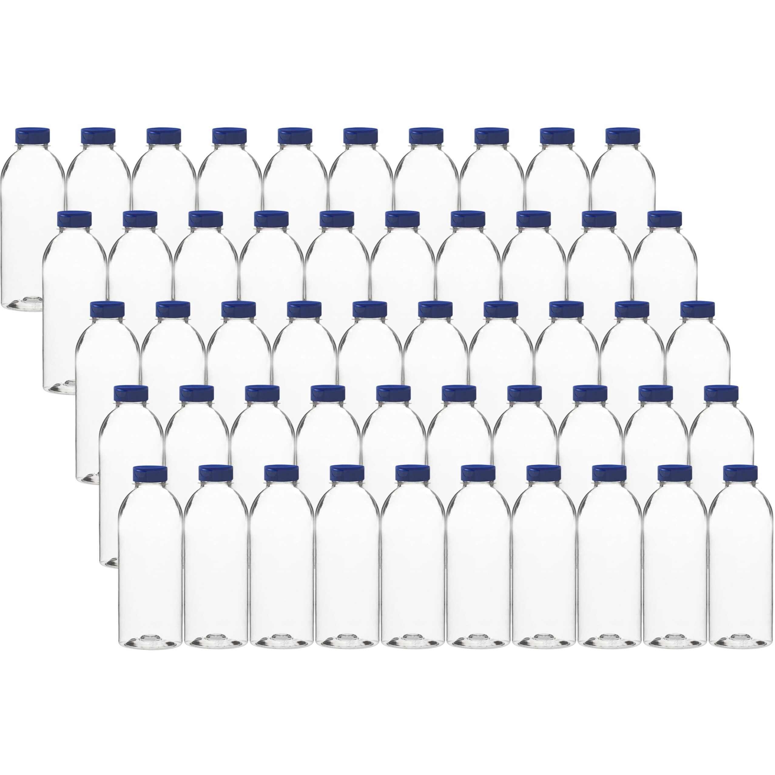 Rani Clear Plastic Bottles, 20oz PET Bottle with Flip-top Caps, BPA - FREE, Home & Commercial Use, Containers for Sauces, Condiments, Shampoo, Lotion, Sanitizer, Made in USA - Pack of 50