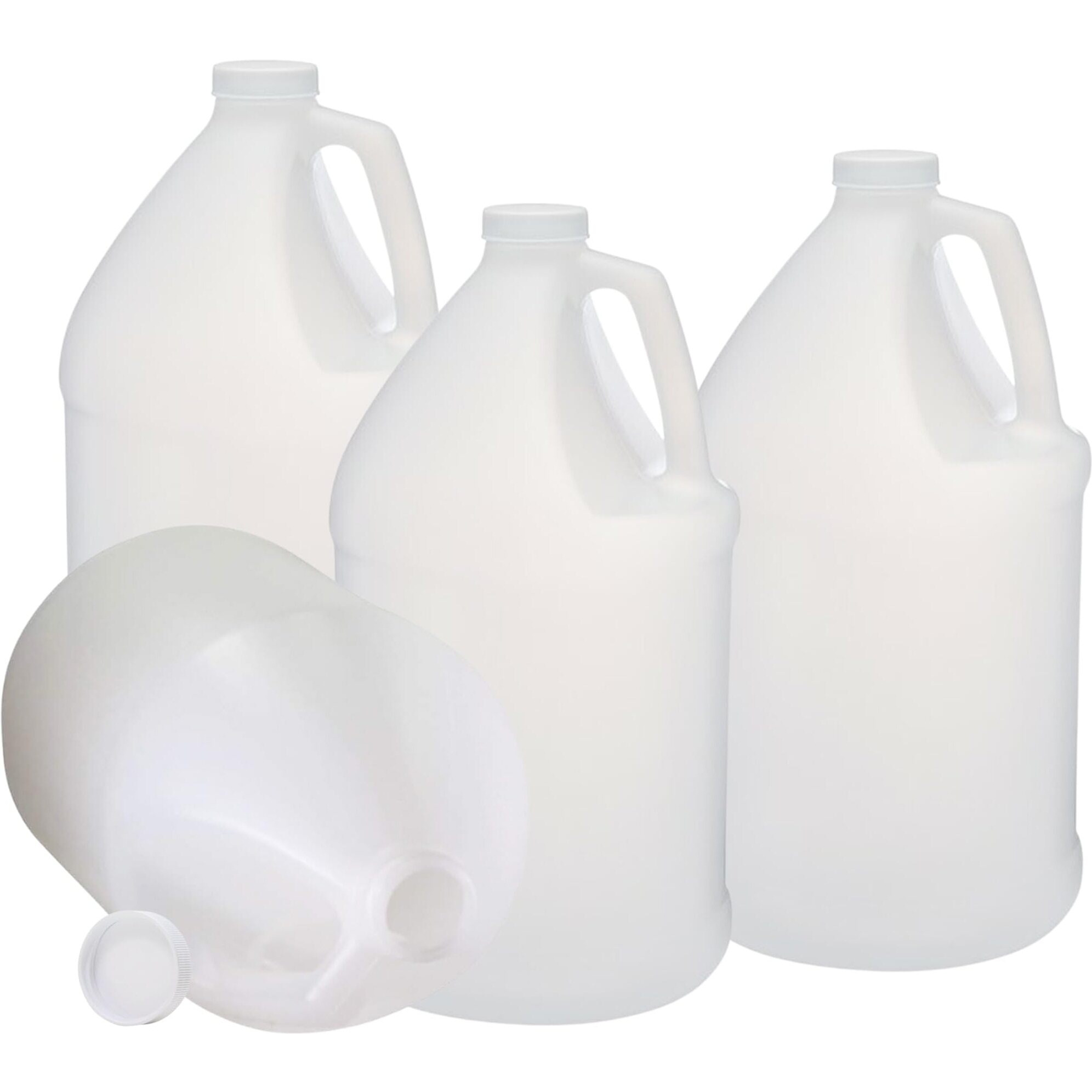 Rani Containers, 1 Gallon HDPE Plastic Jug with Reshipper Box & Child-Resistant Caps, Home & Commercial Use, Containers for Water, Sauces, Food, Soaps, Detergents, Liquids, Made in USA - Pack of 4